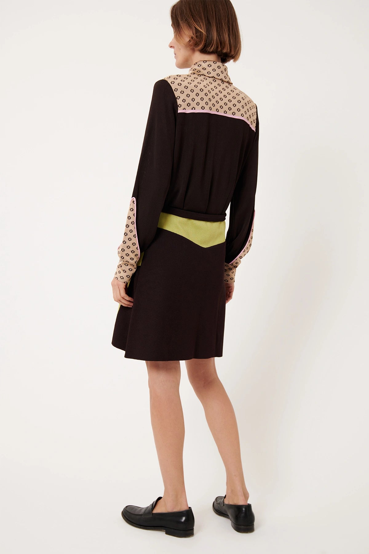 Antea Knitted Skirt Lime and Moca
