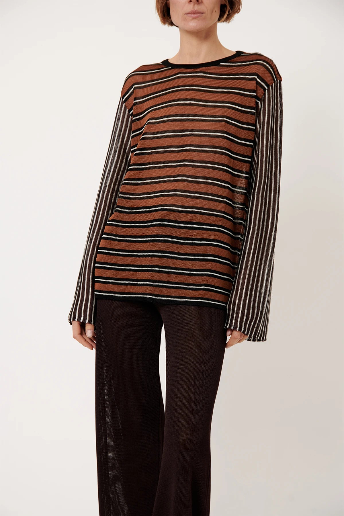 Dino Knitted Top Striped Cappuccino