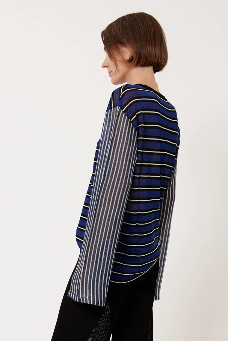 Dino Knitted Top Striped Navy
