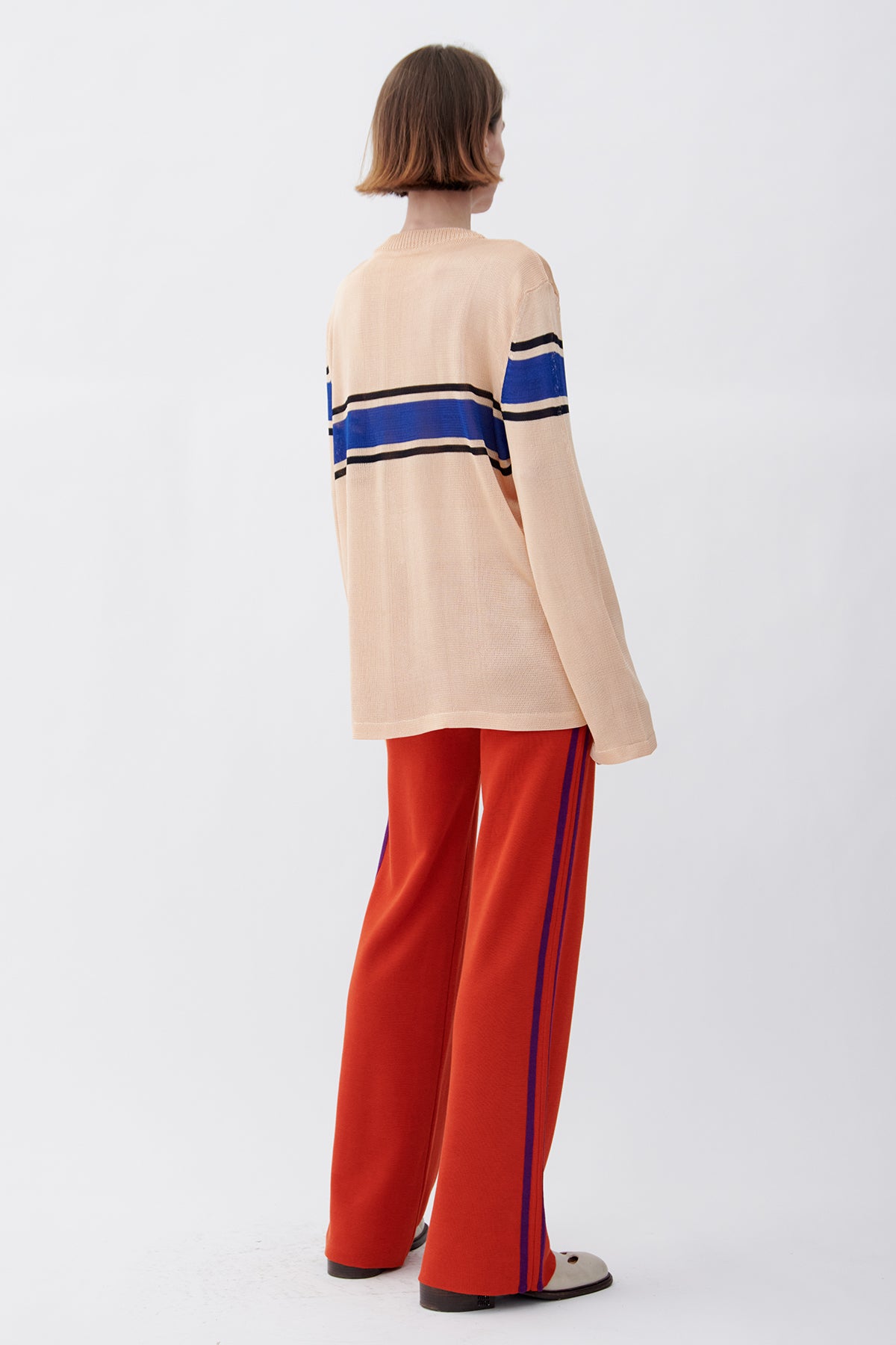 Doro Knitted Top Crema and Blu
