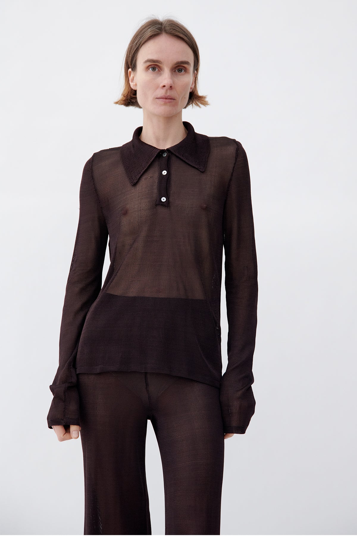 Polo Knitted Top Moca