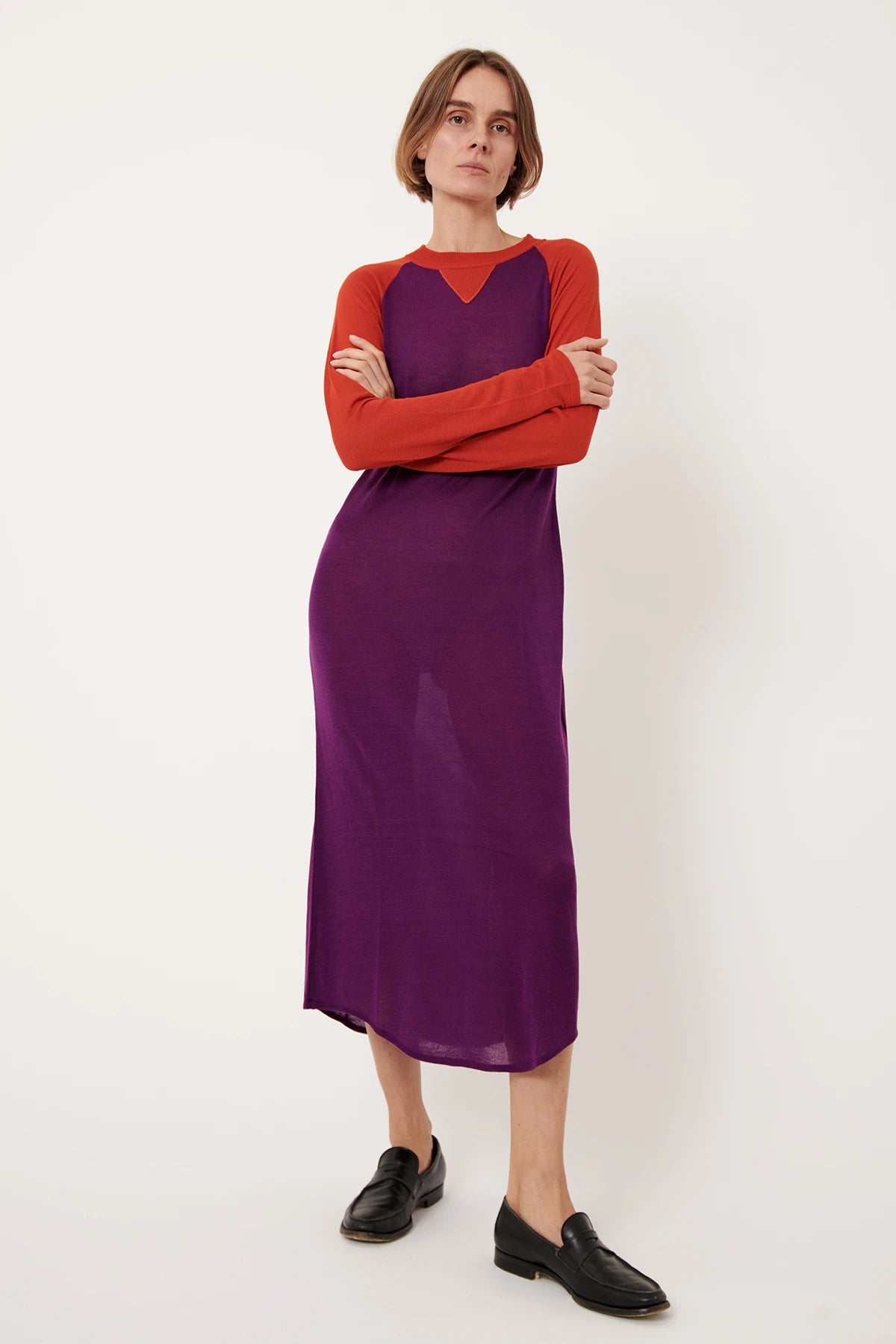 Mabel Knitted Dress Viola and Rosso