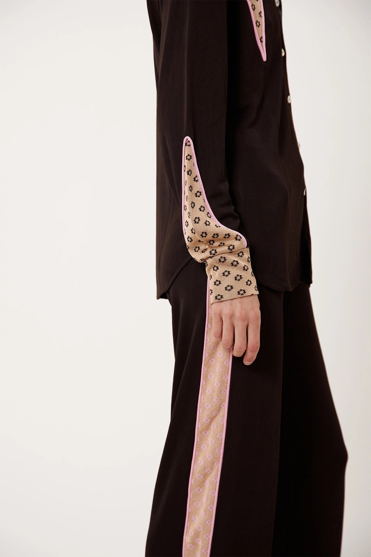 Monica Knitted Shirt Cioccolato and Sabbia