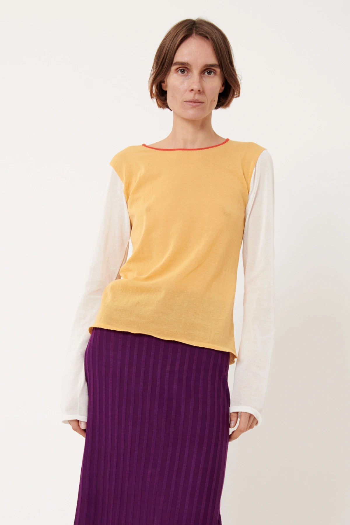 Nour Knitted Top Giallo Panna and Arancio