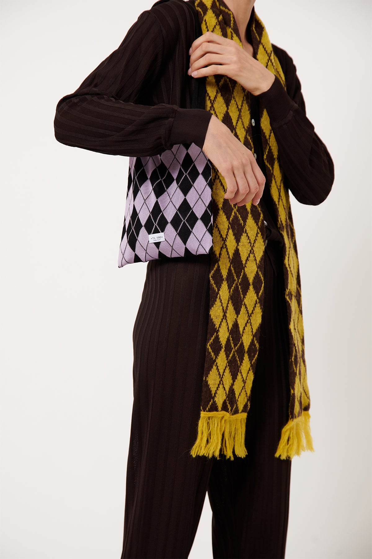 Piero Knitted Scarf Giallo and Castano