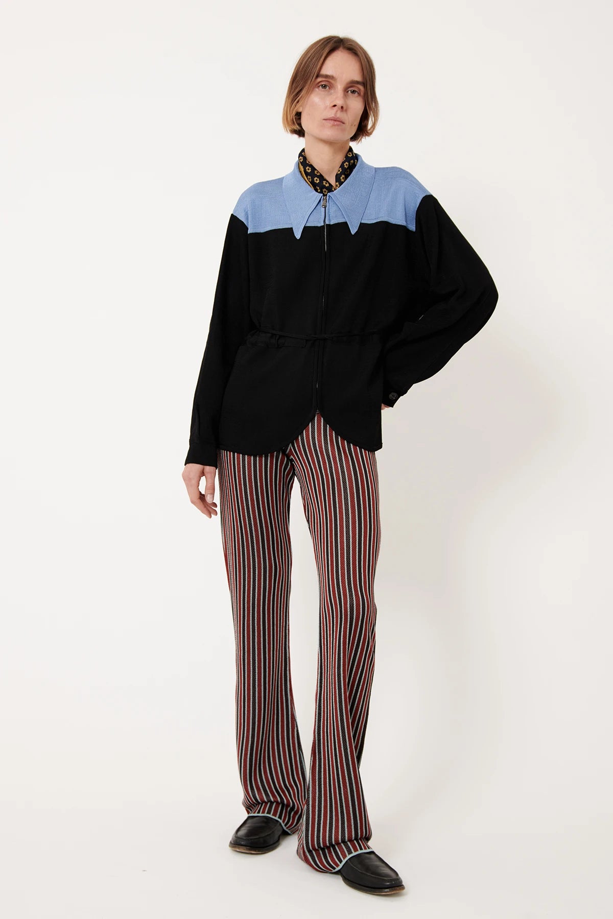 Pino Knitted Pants Striped Rosso