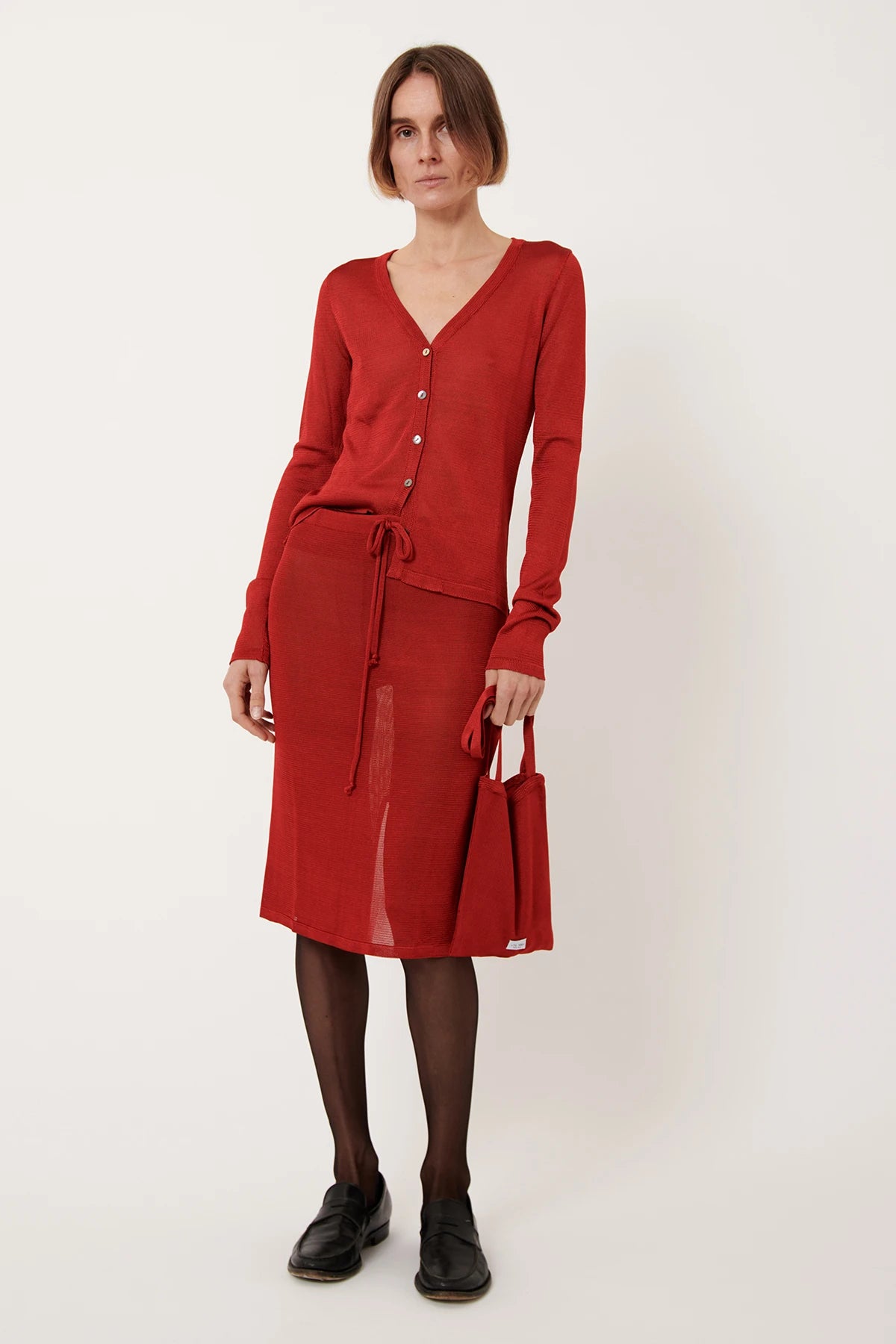 Polina Knitted Cardigan Rosso