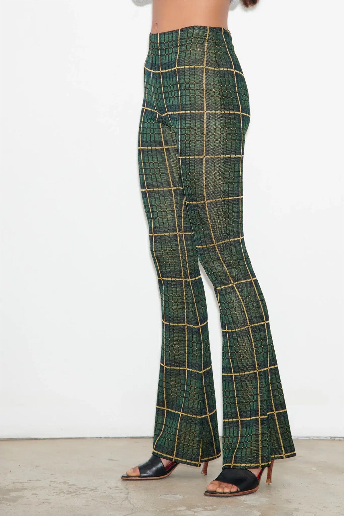 Oliver Knitted Pants Tartan Verde