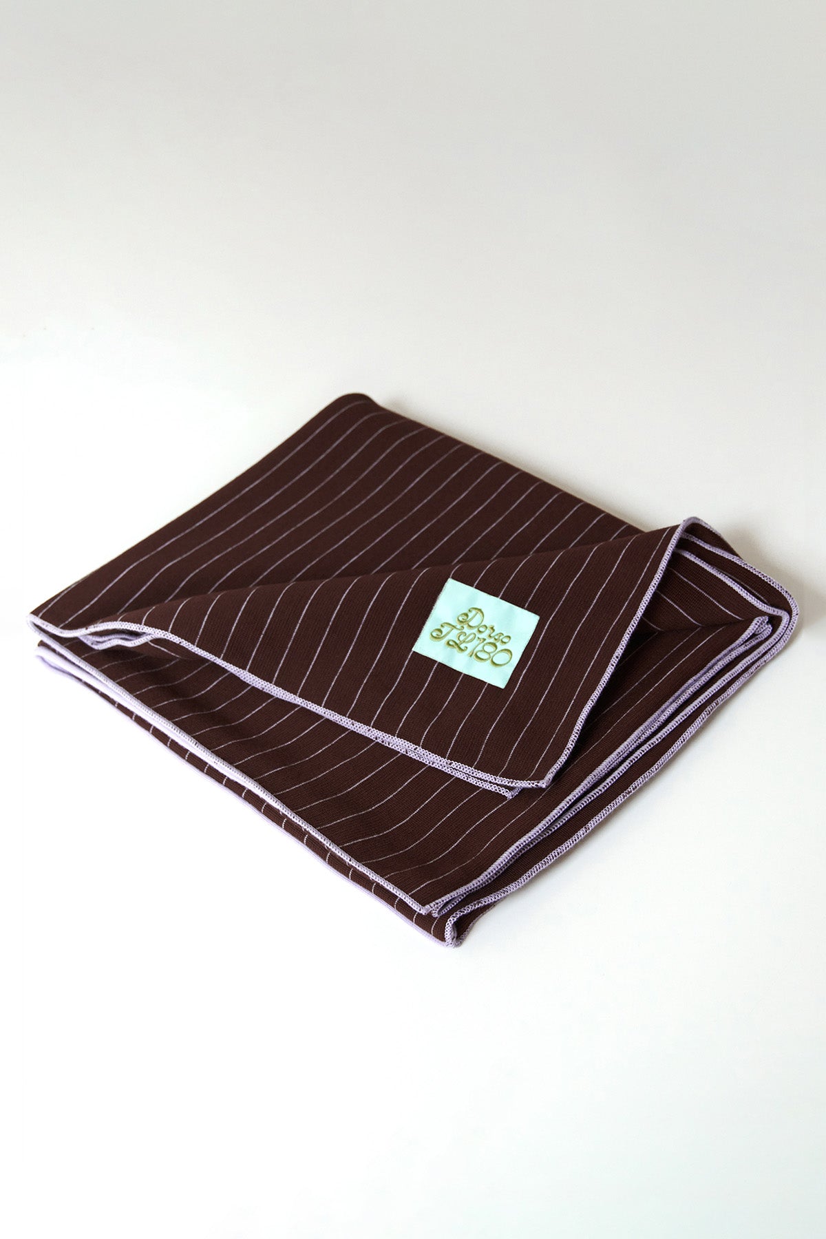 Gessato Blanket Rich Chocolate and Lavender Stripes