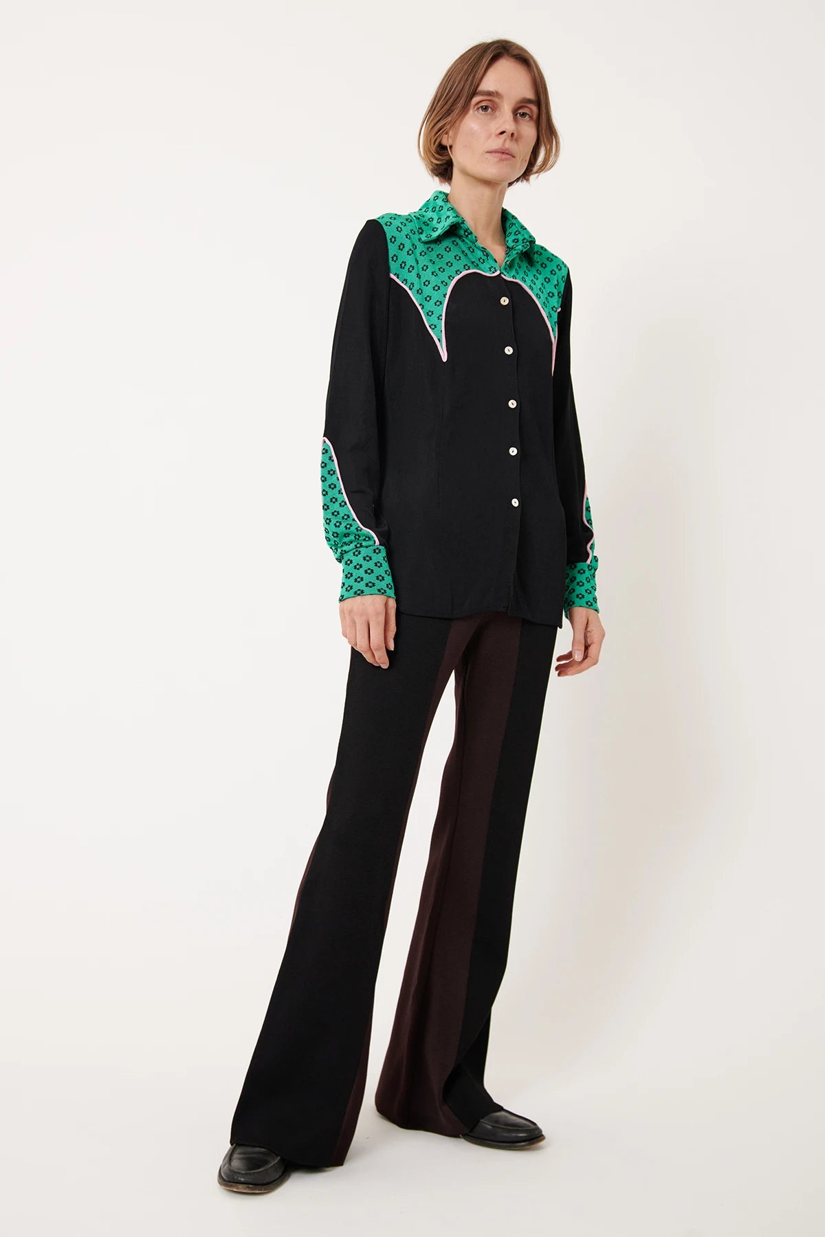 Tullio Knitted Pants Nero and Moca