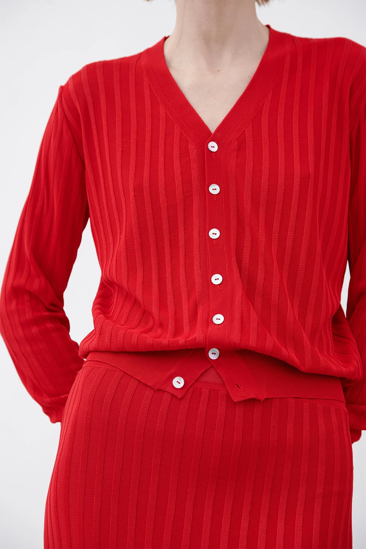 Sole Knitted Cardigan Rosso