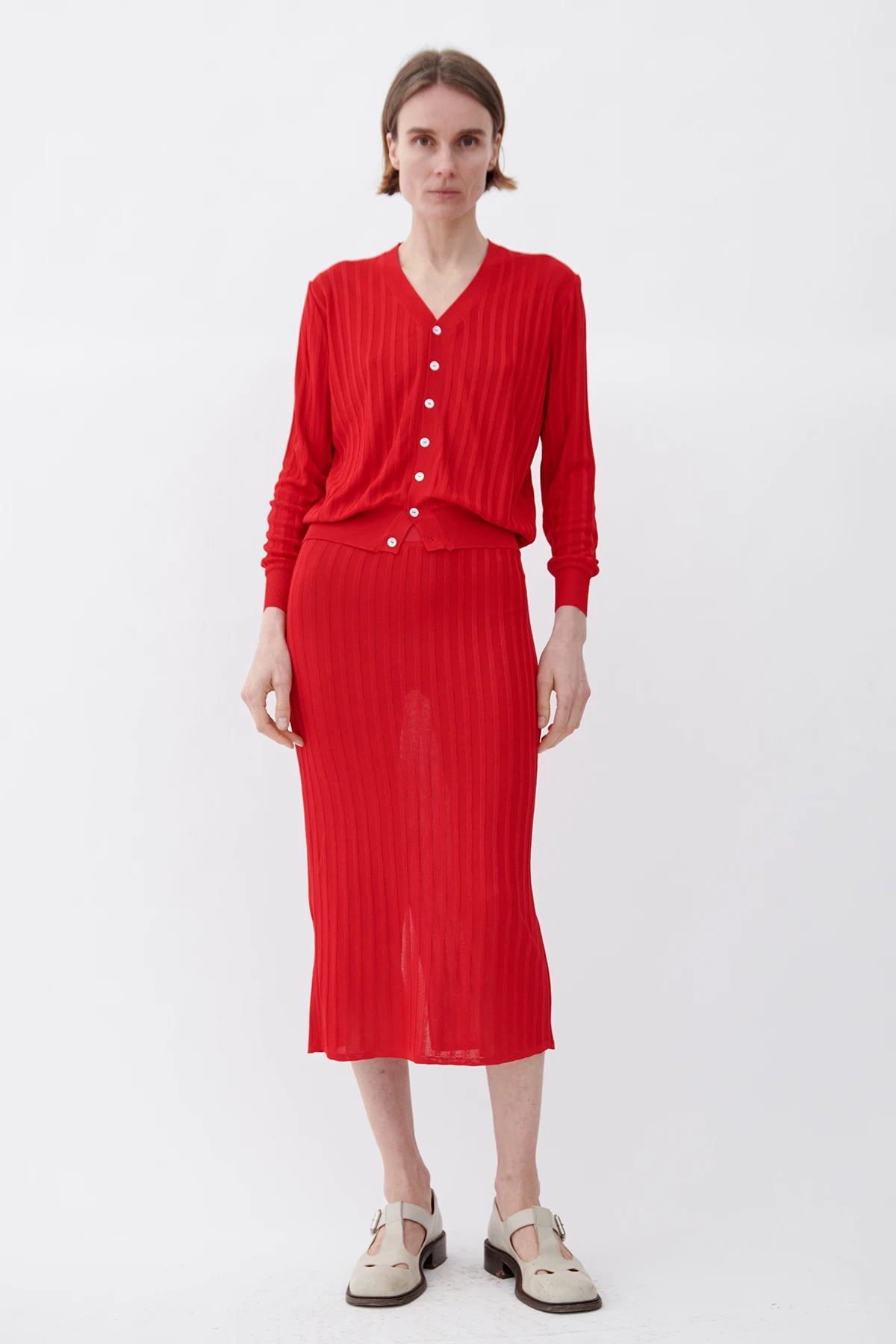 Sole Knitted Cardigan Rosso