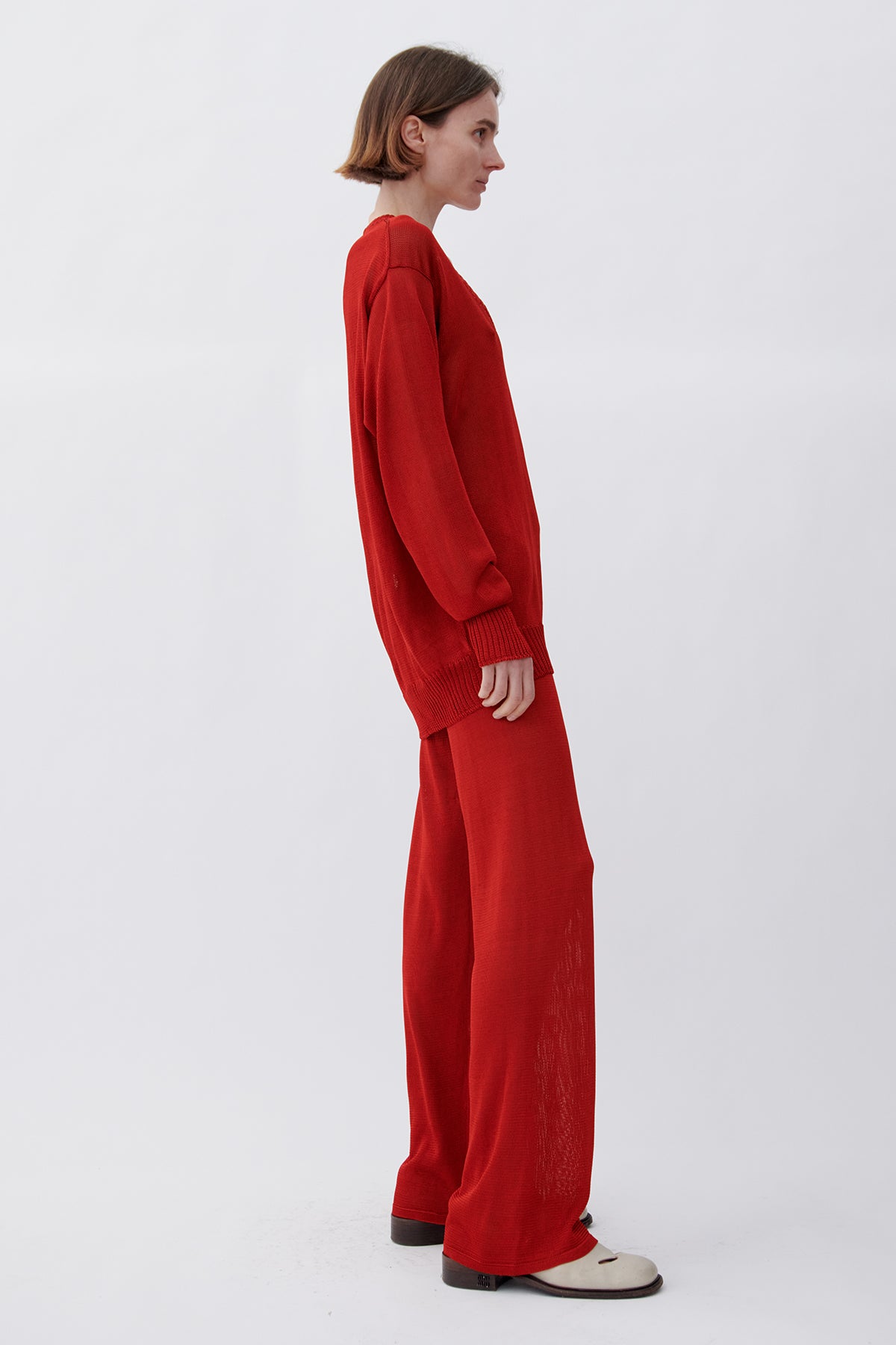 Bella Knitted Pants Rosso