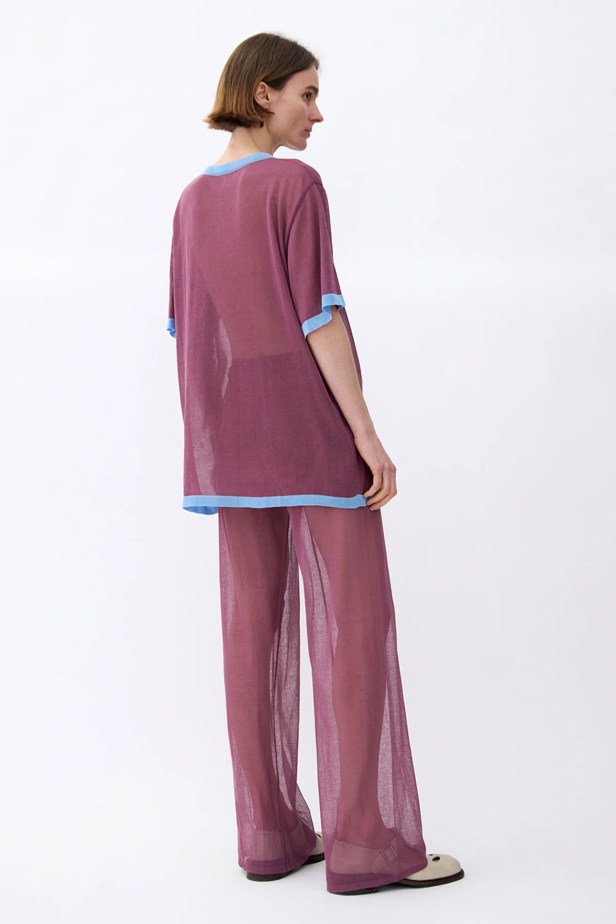 Dua Knitted Top Malva and Celeste