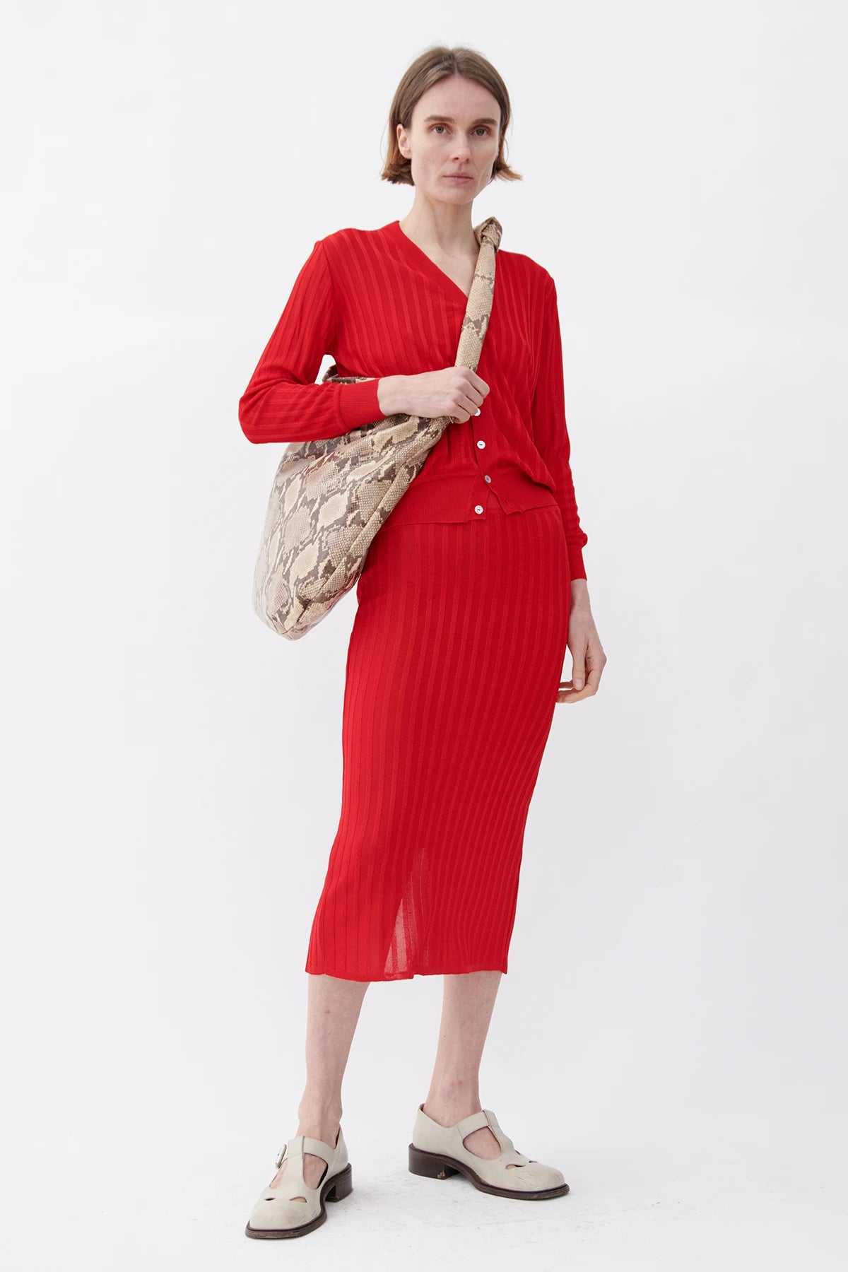 Ines Knitted Skirt Rosso