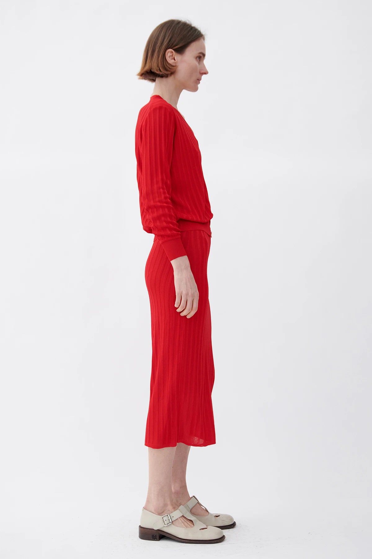 Ines Knitted Skirt Rosso