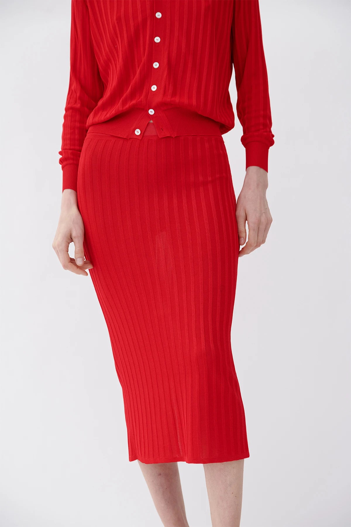 Ines Knitted Skirt Rosso