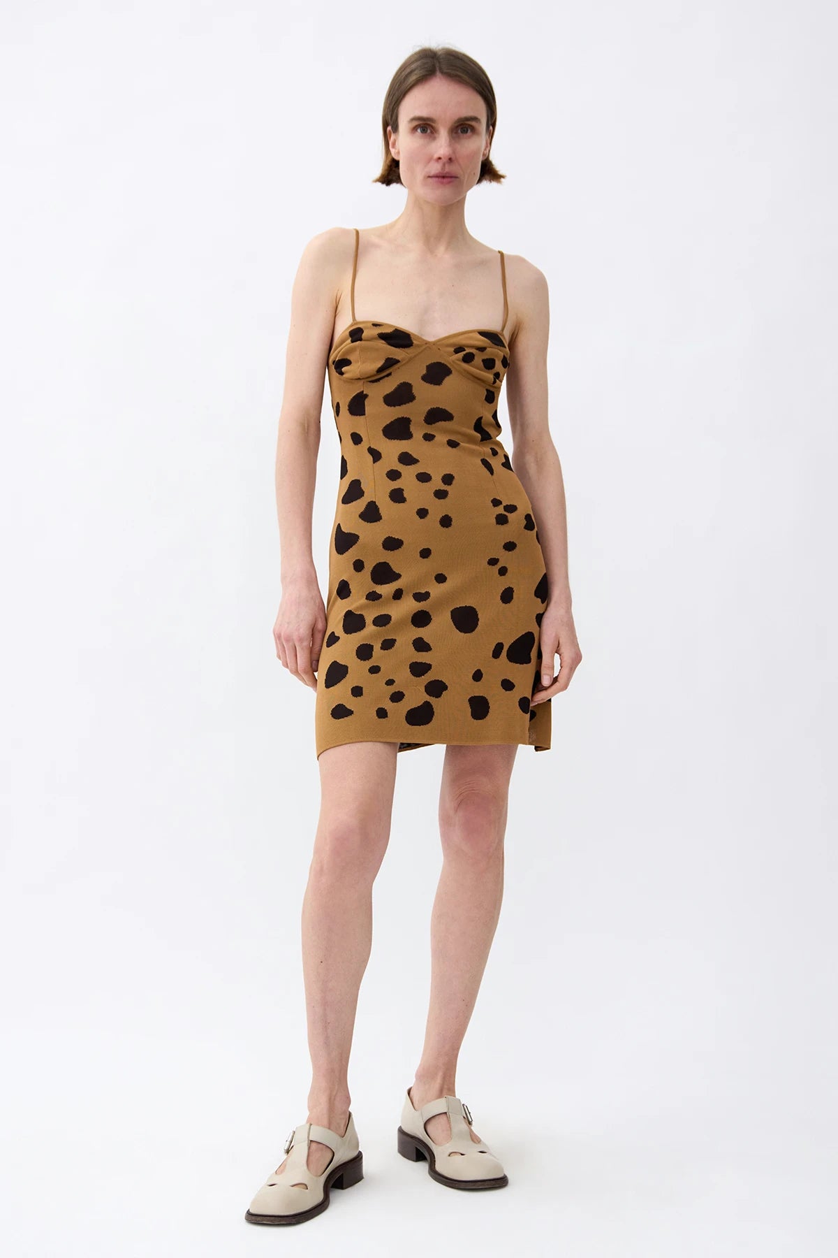Linda Knitted Dress Caramello and Moca