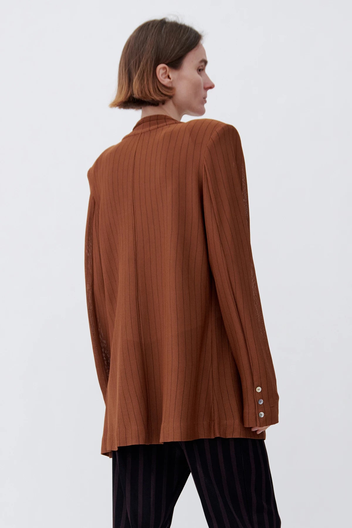 Marlene Knitted Jacket Gessato Caramello and Moca
