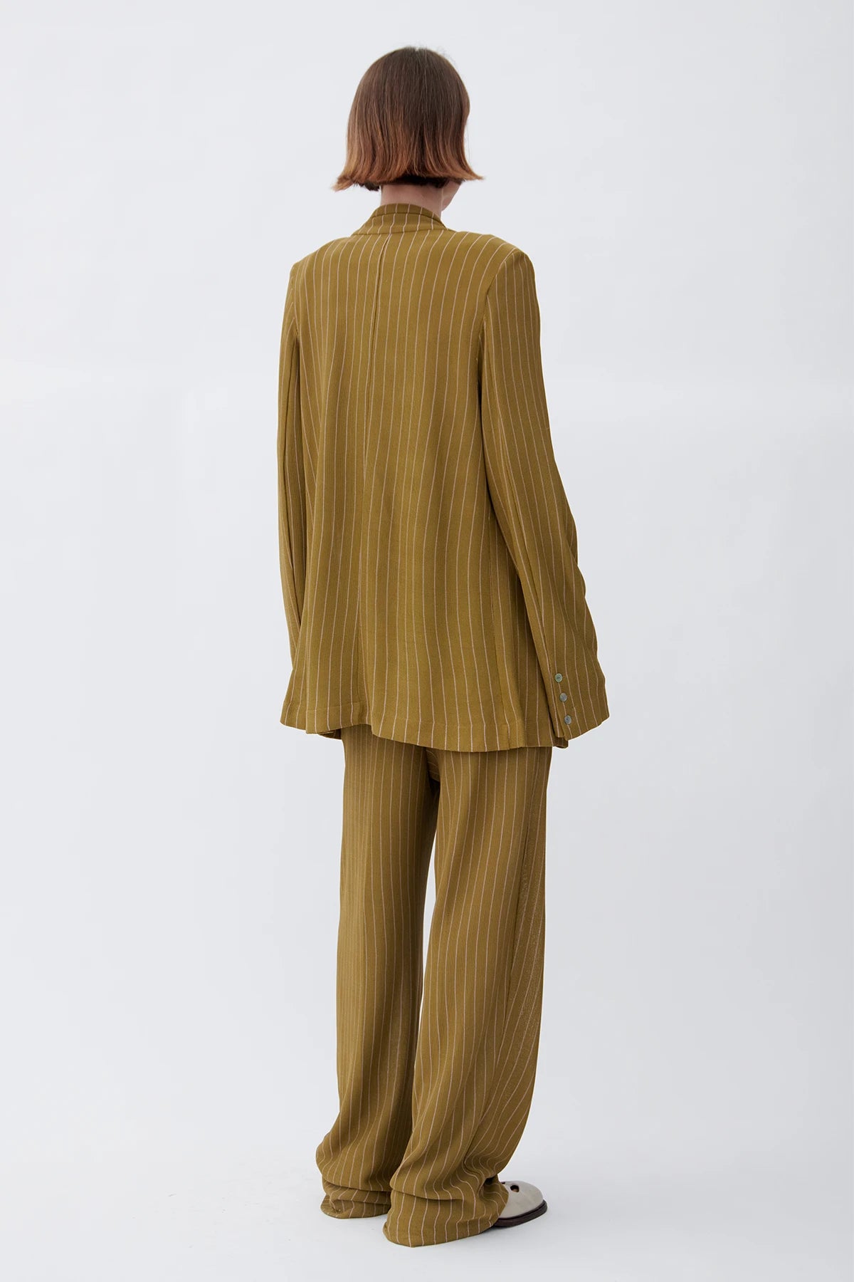 Marlene Knitted Jacket Gessato Kaki and Rosa