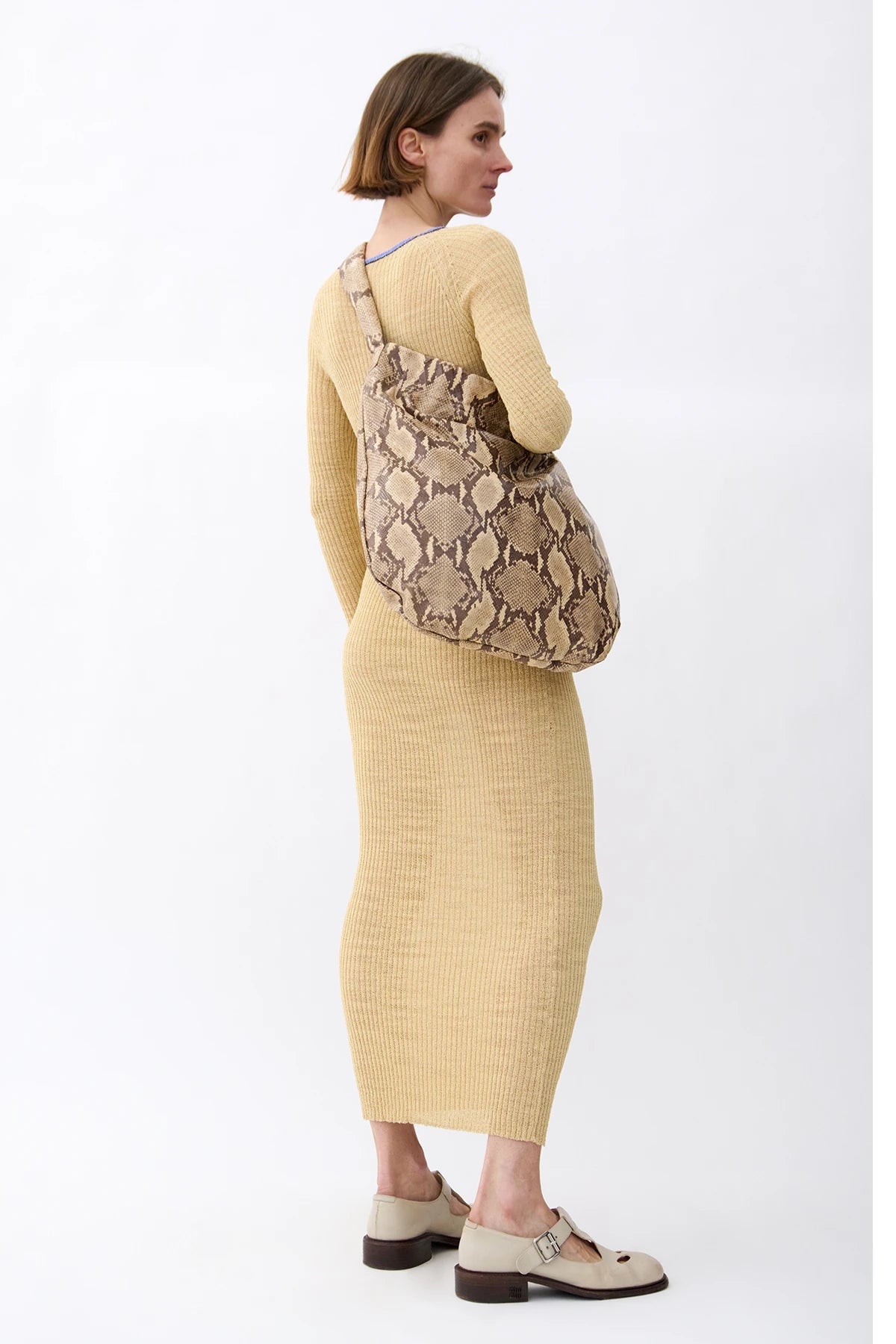 Nine Knitted Dress Crema and Celeste