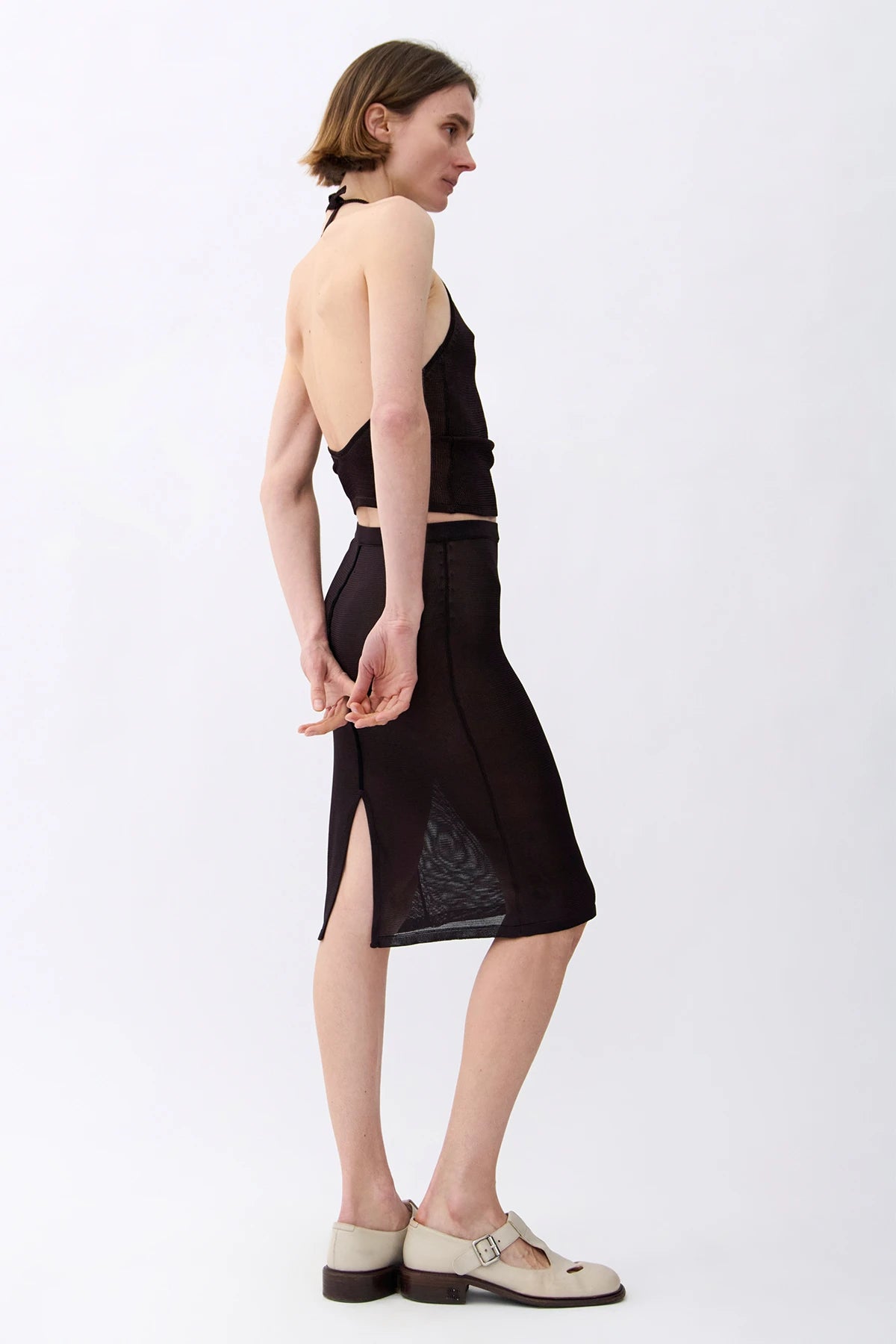 Pia Knitted Top Moka and Nero
