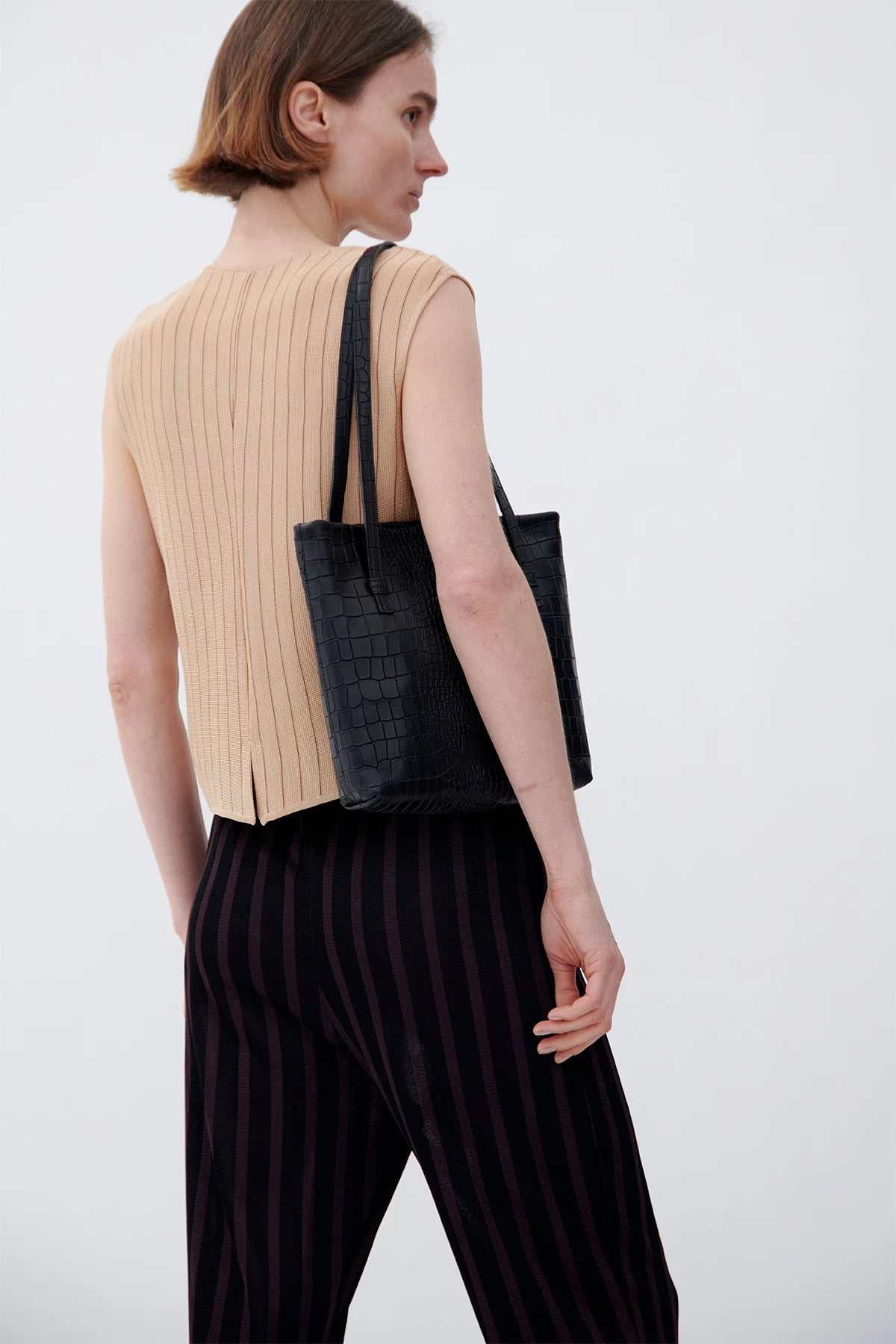 Robin Knitted Gilet Gessato Crema and Caramello
