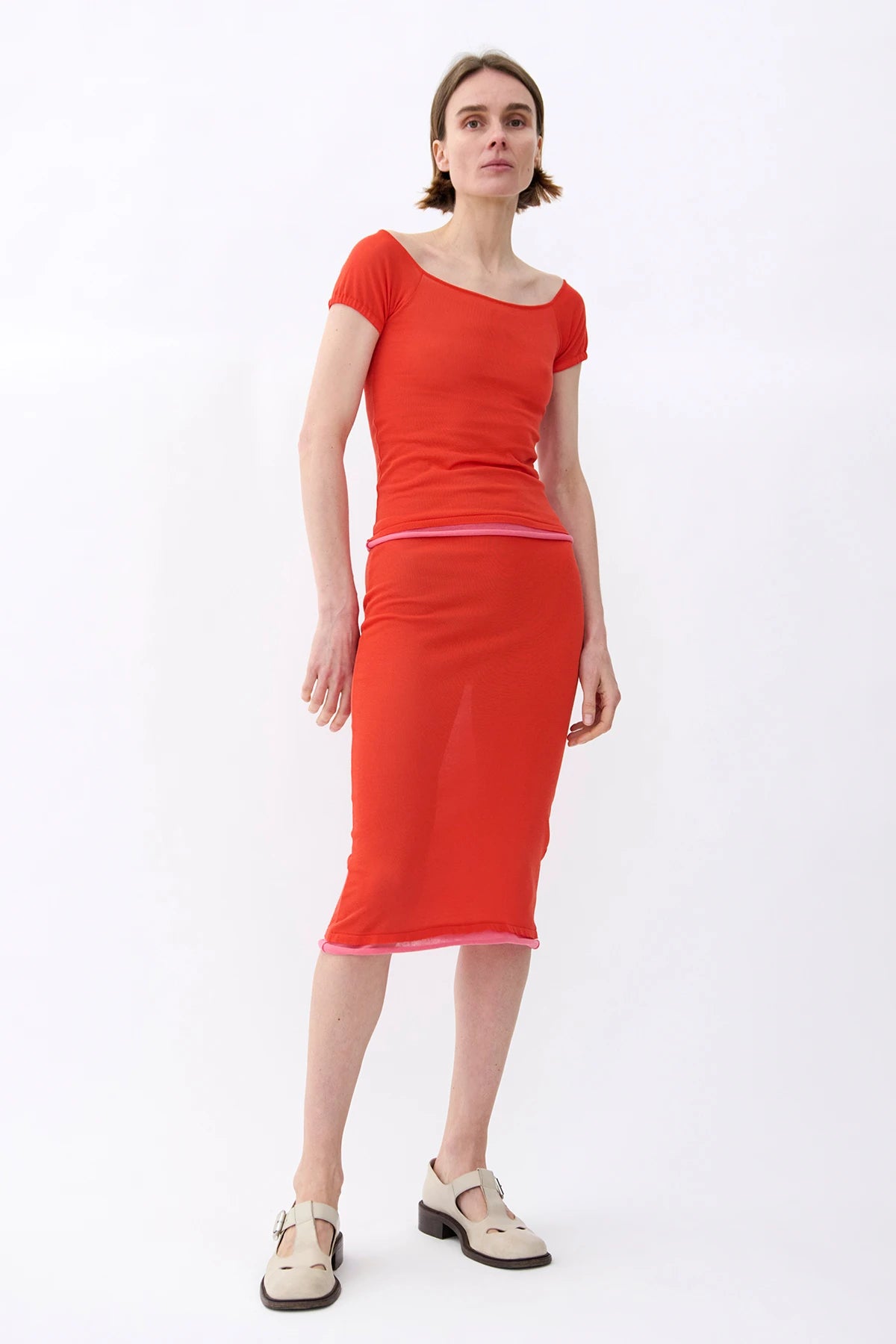 Rosa Knitted Top Rosso and Rosa