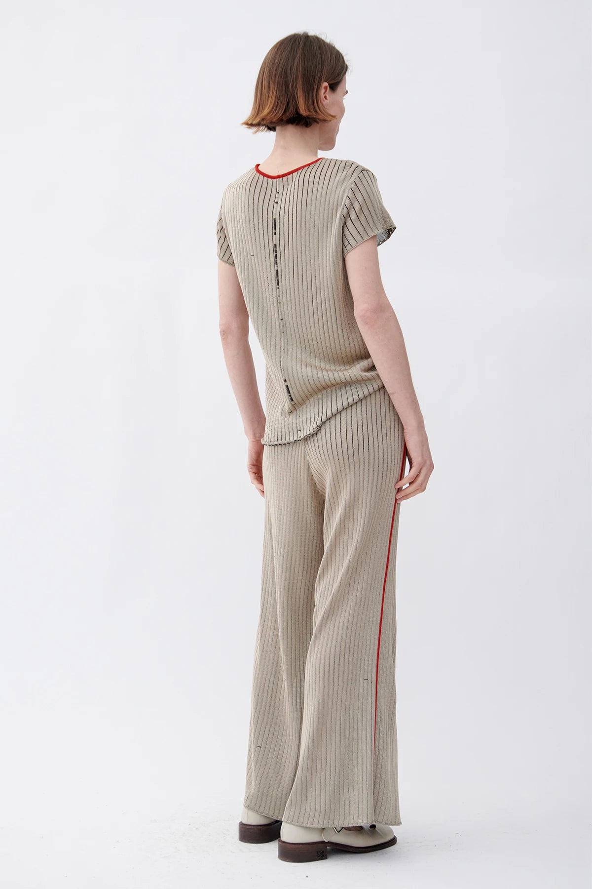 Tito Knitted Pants Ecru and Moca