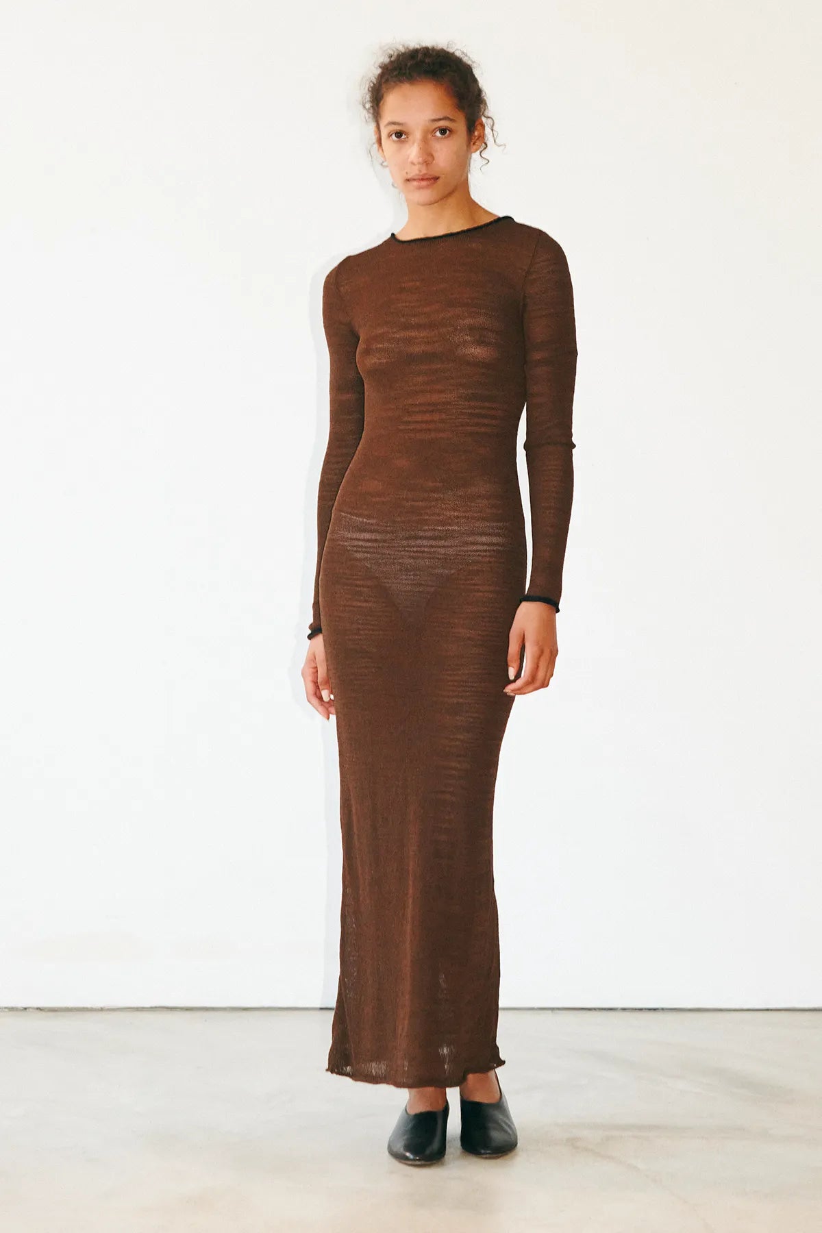 Ambra Knitted Dress Marrone and Nero