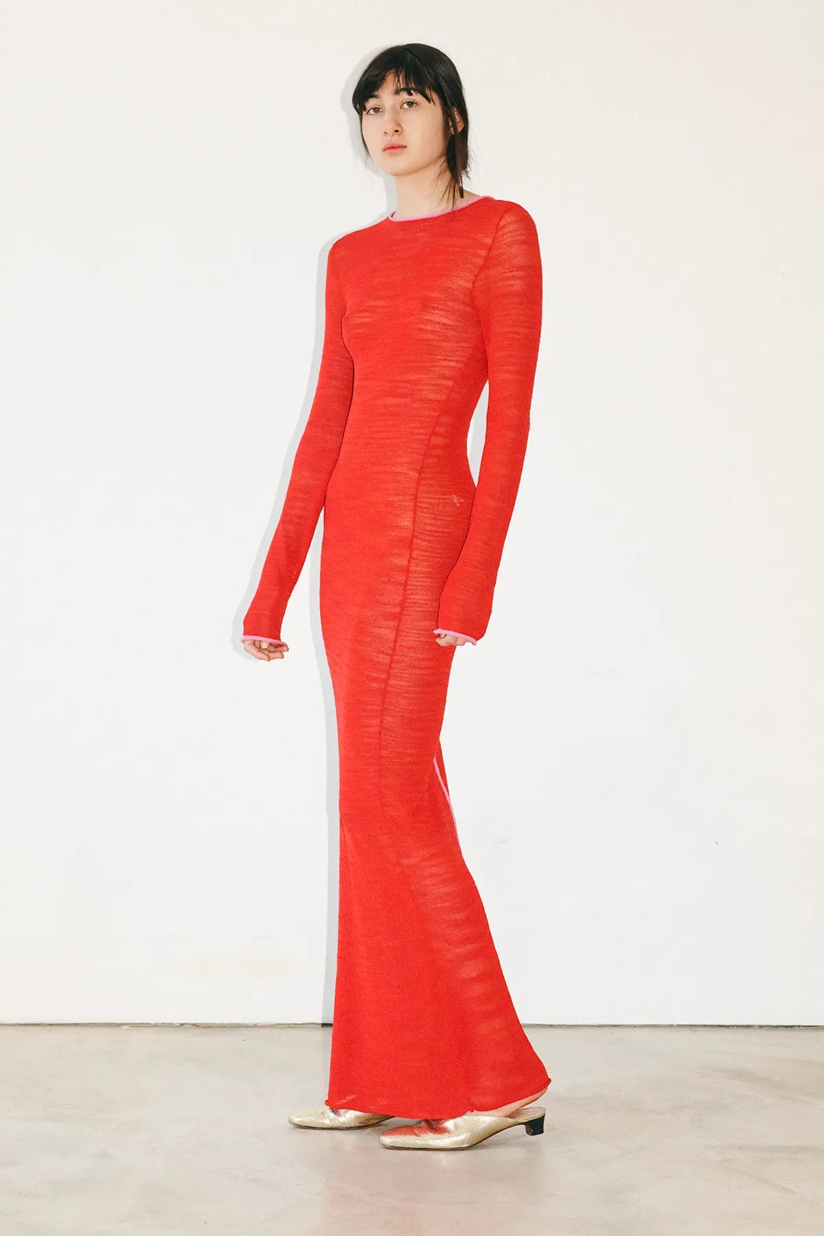Ambra Knitted Dress Rosso and Rosa