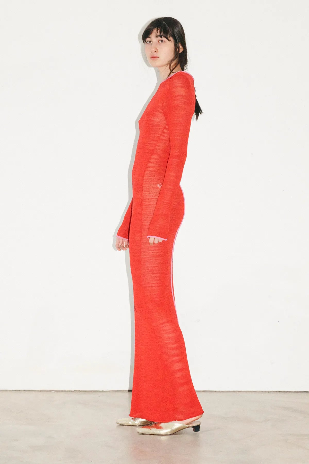 Ambra Knitted Dress Rosso and Rosa