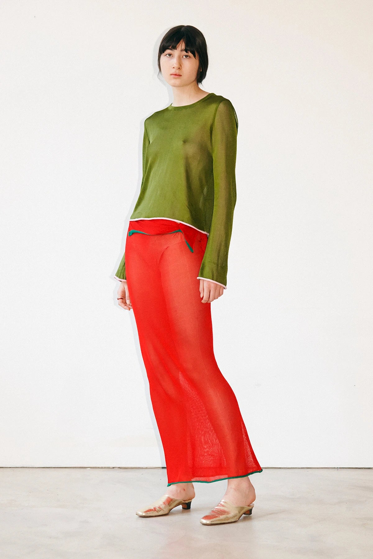 Dea Knitted Skirt Rosso and Verde