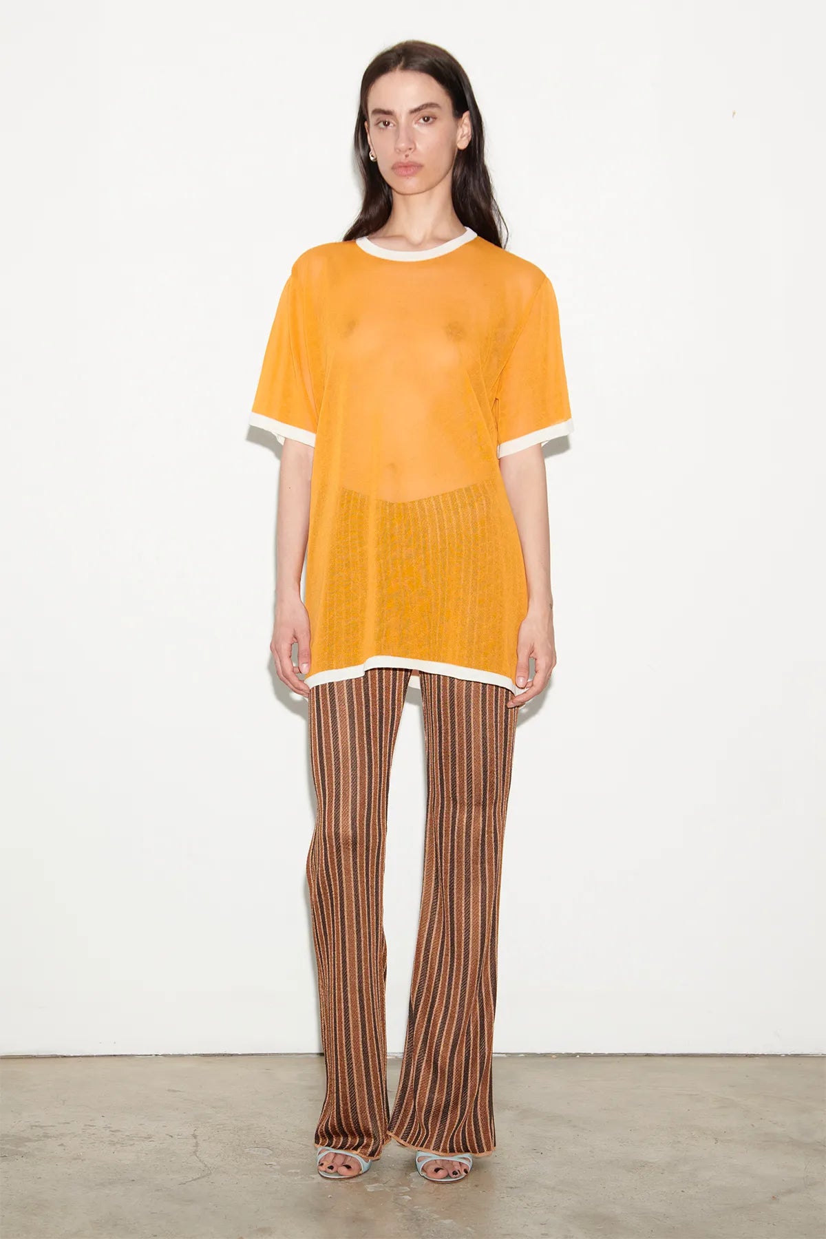 Dua Knitted Top Arancio and Bianco