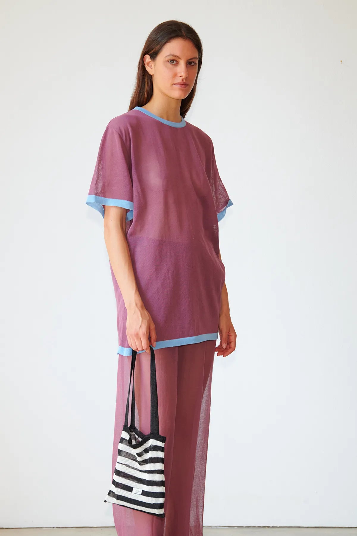 Dua Knitted Top Malva and Celeste