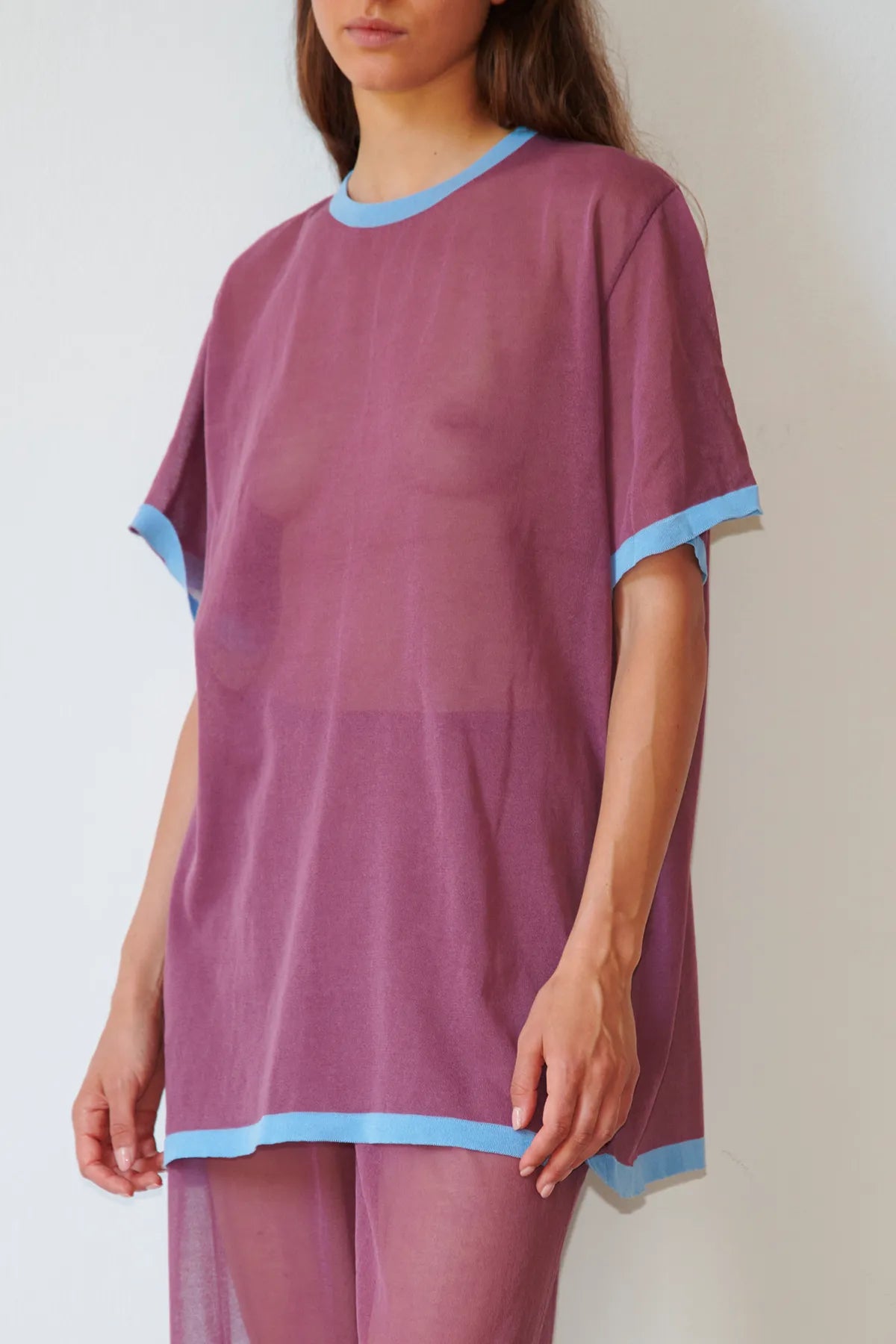 Dua Knitted Top Malva and Celeste