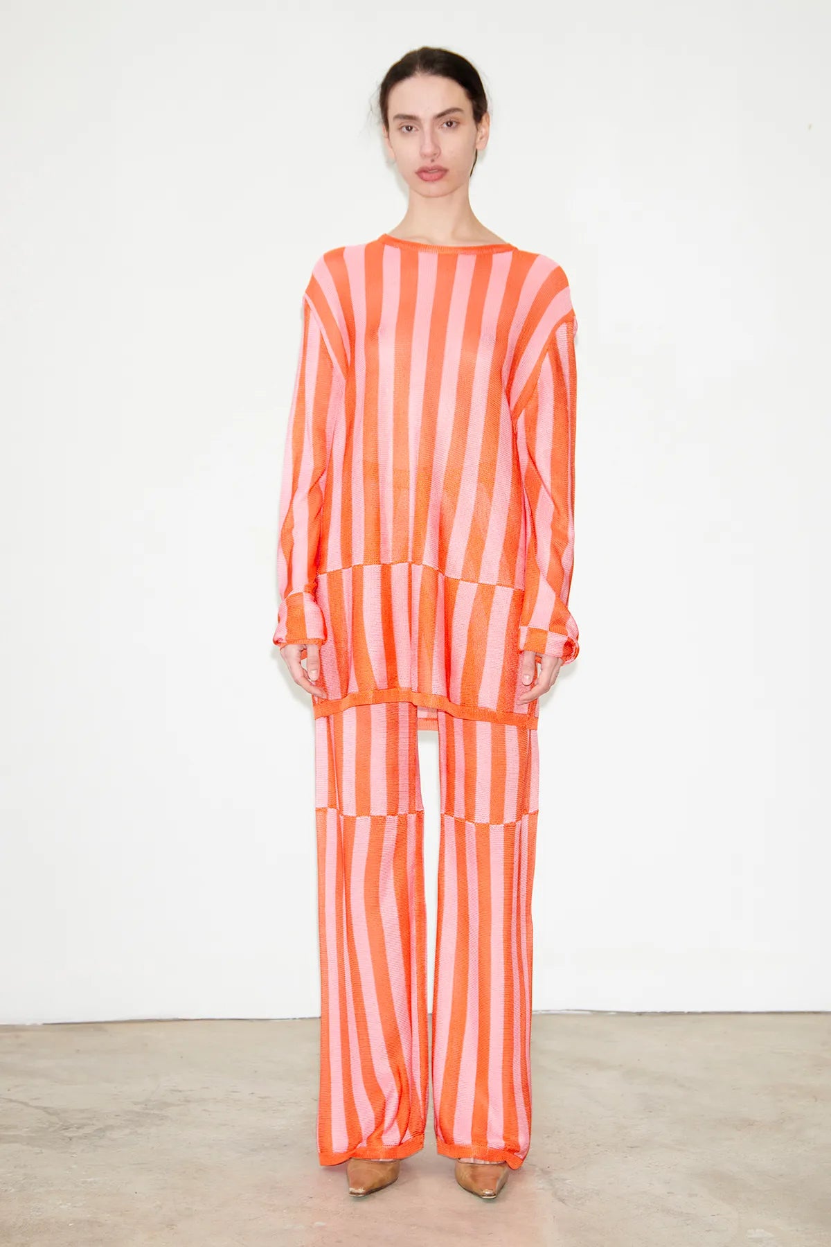 Gianni Knitted Pants Striped Rosa and Arancio