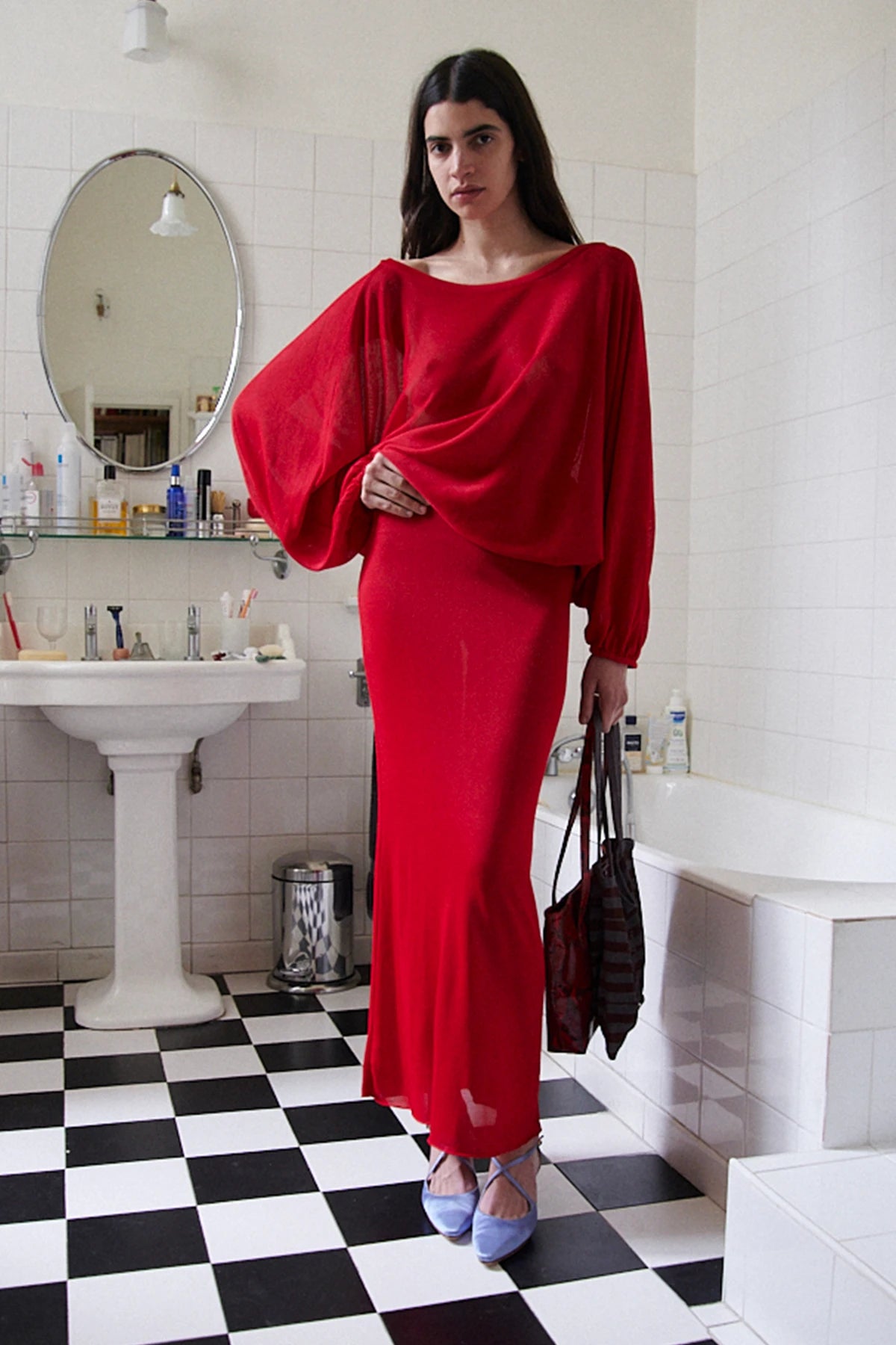 Gigi Knitted Dress Rosso