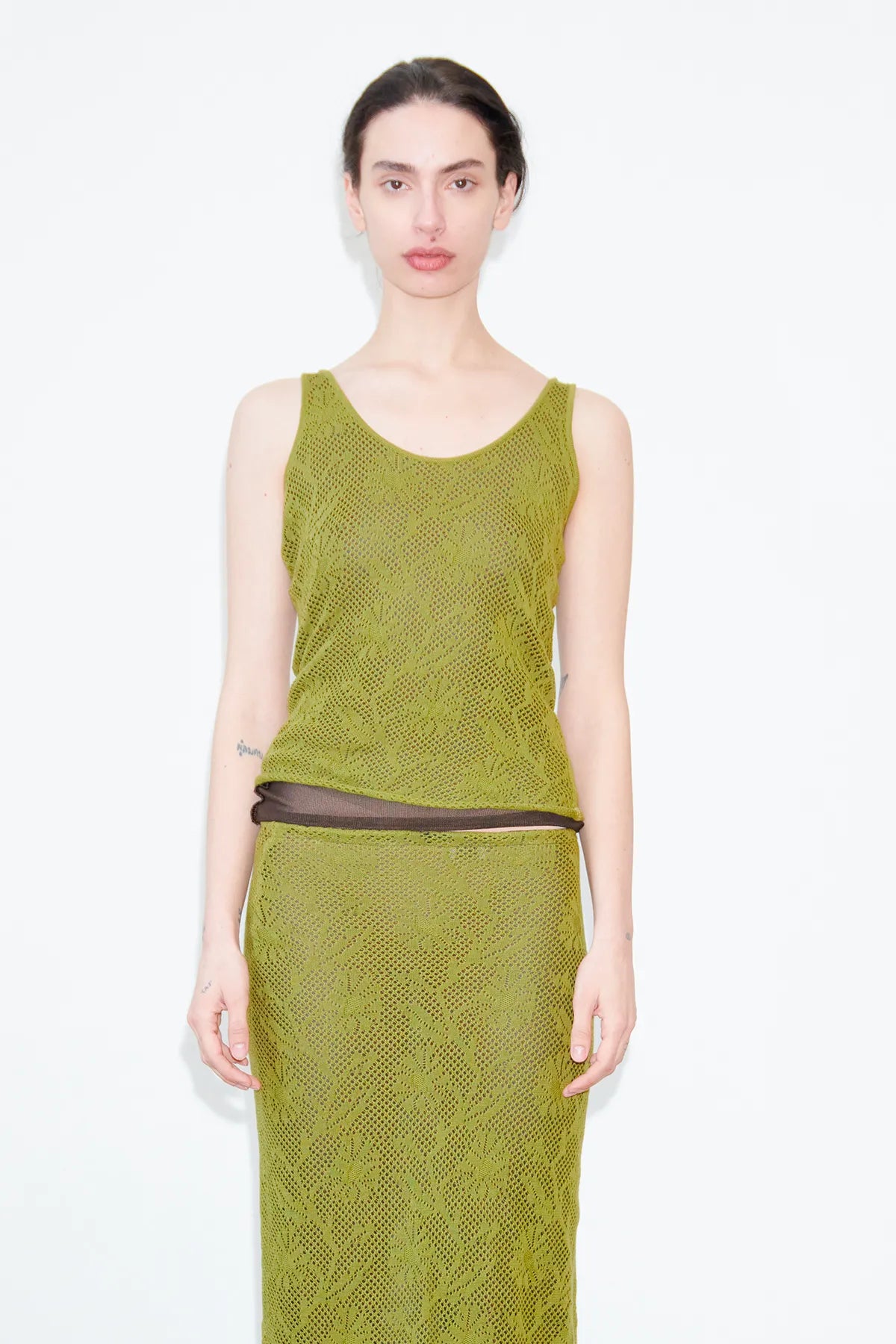 Mona Knitted Top Avocado and Cioccolato