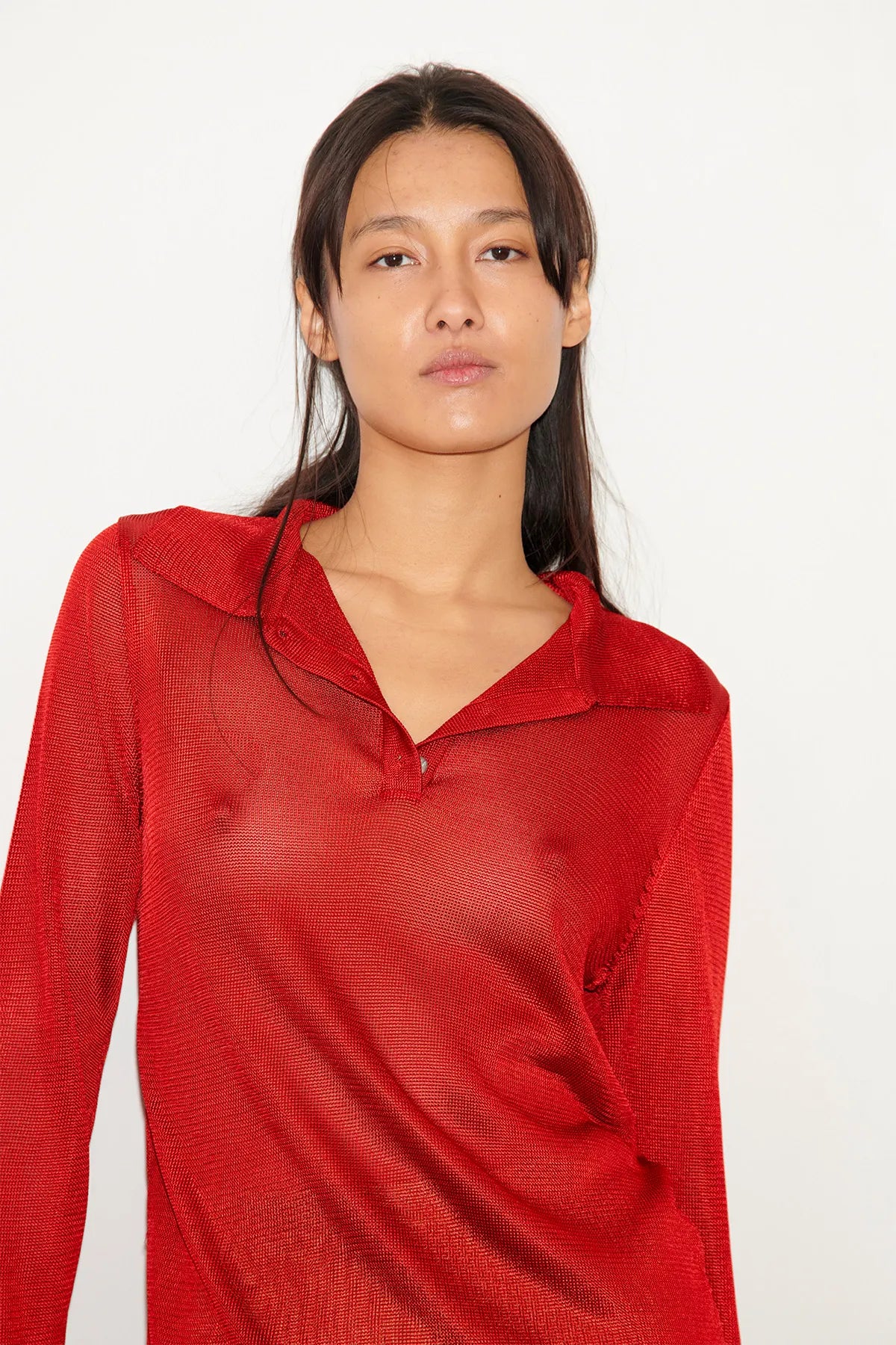 Polo Knitted Top Rosso