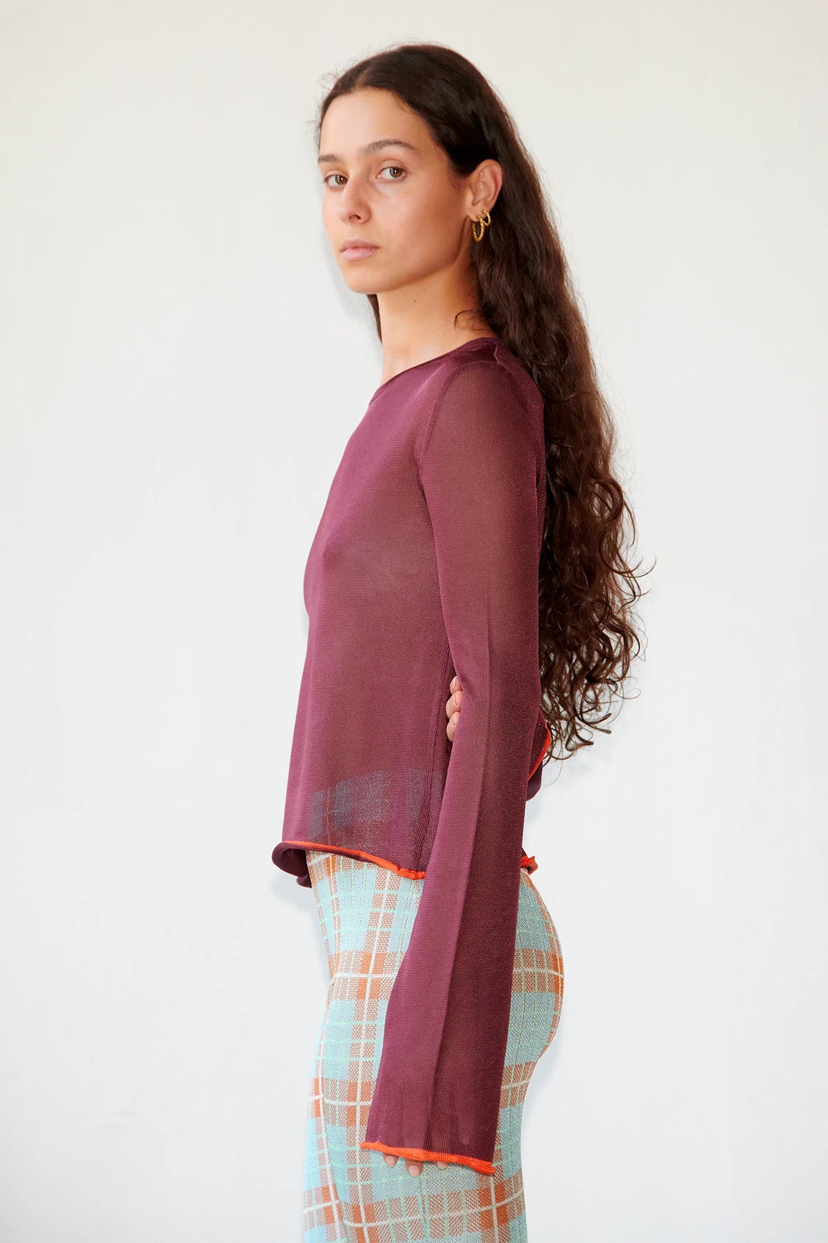 Polpo Knitted Top Melanzana and Arancio