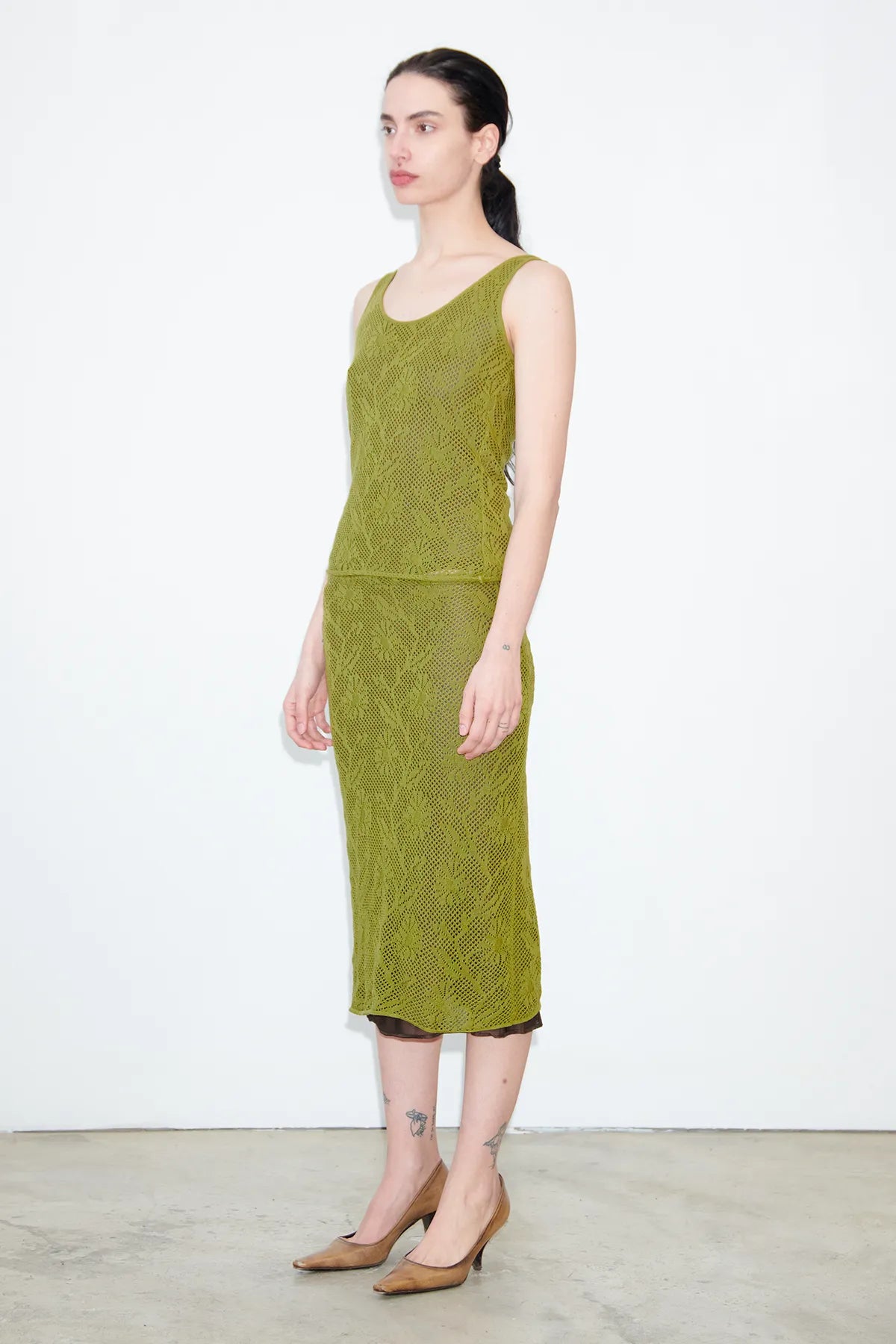 Romi Knitted Skirt Avocado and Cioccolato