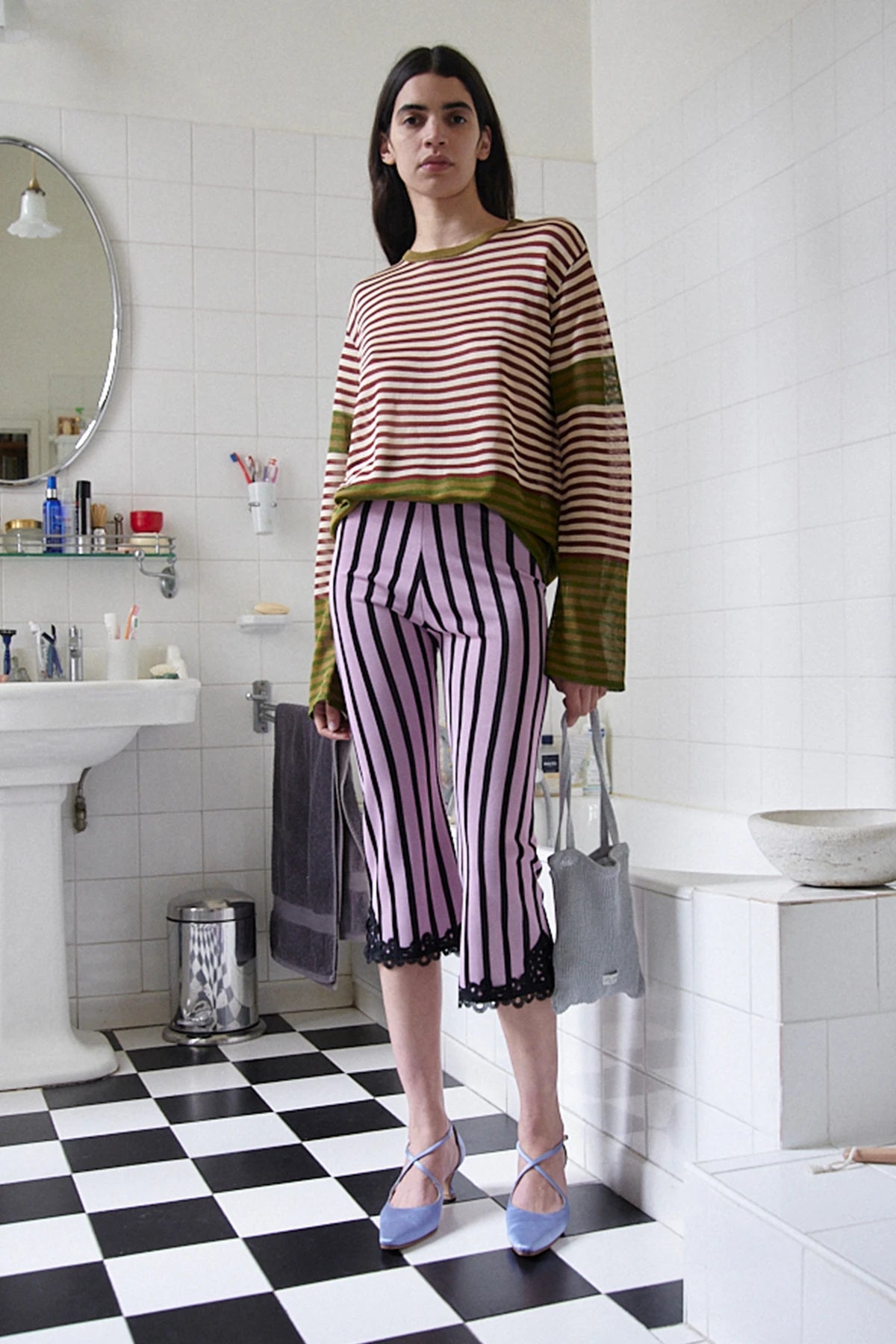 Sisto Knitted Top Striped Rosso and Verde