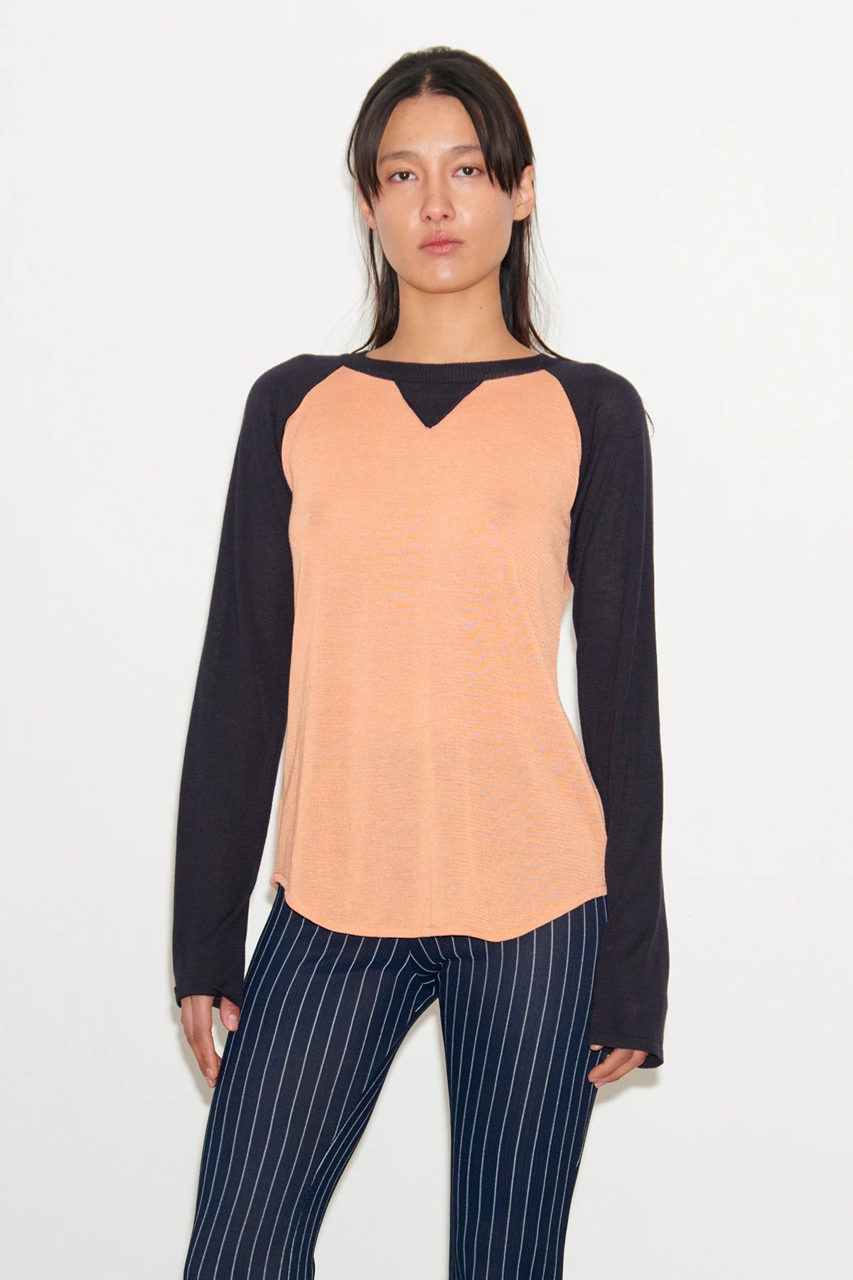 Tilda Knitted Top Albicocca and Navy