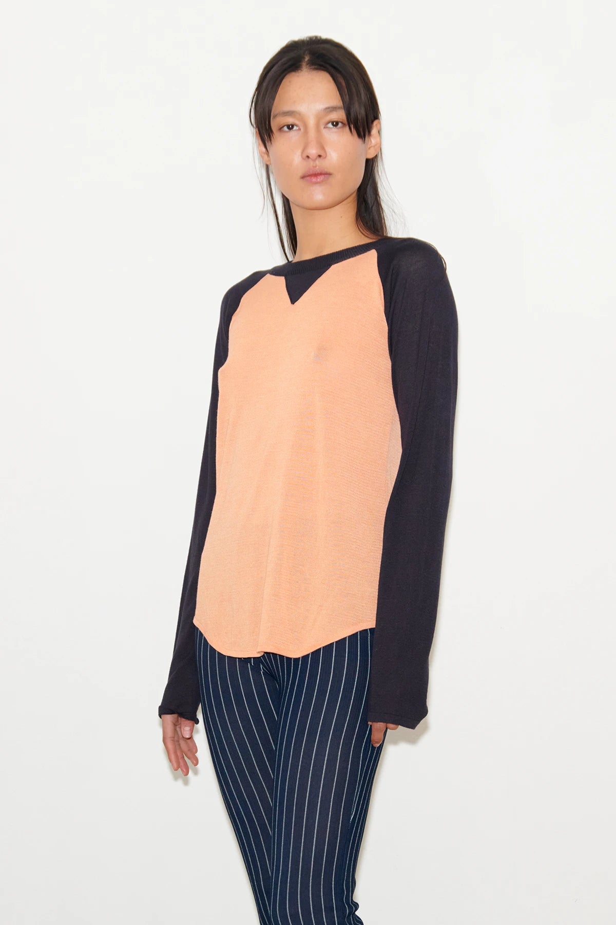 Tilda Knitted Top Albicocca and Navy