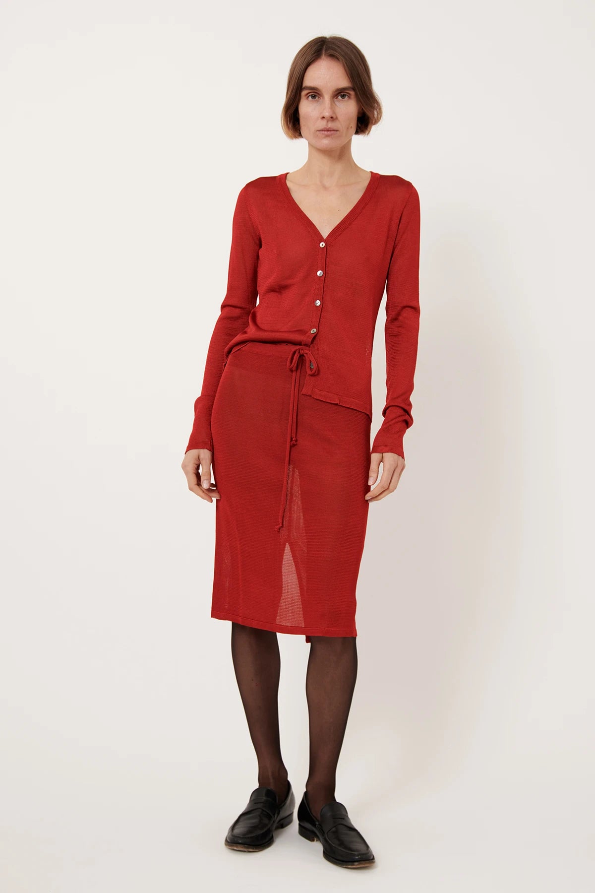 Cinzia Knitted Skirt Rosso