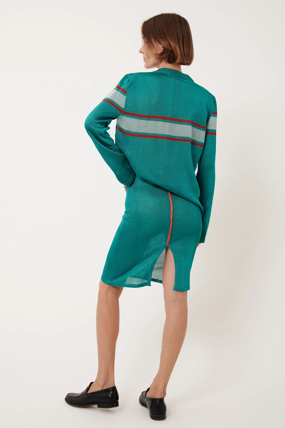 Cinzia Knitted Skirt Turchese and Arancio