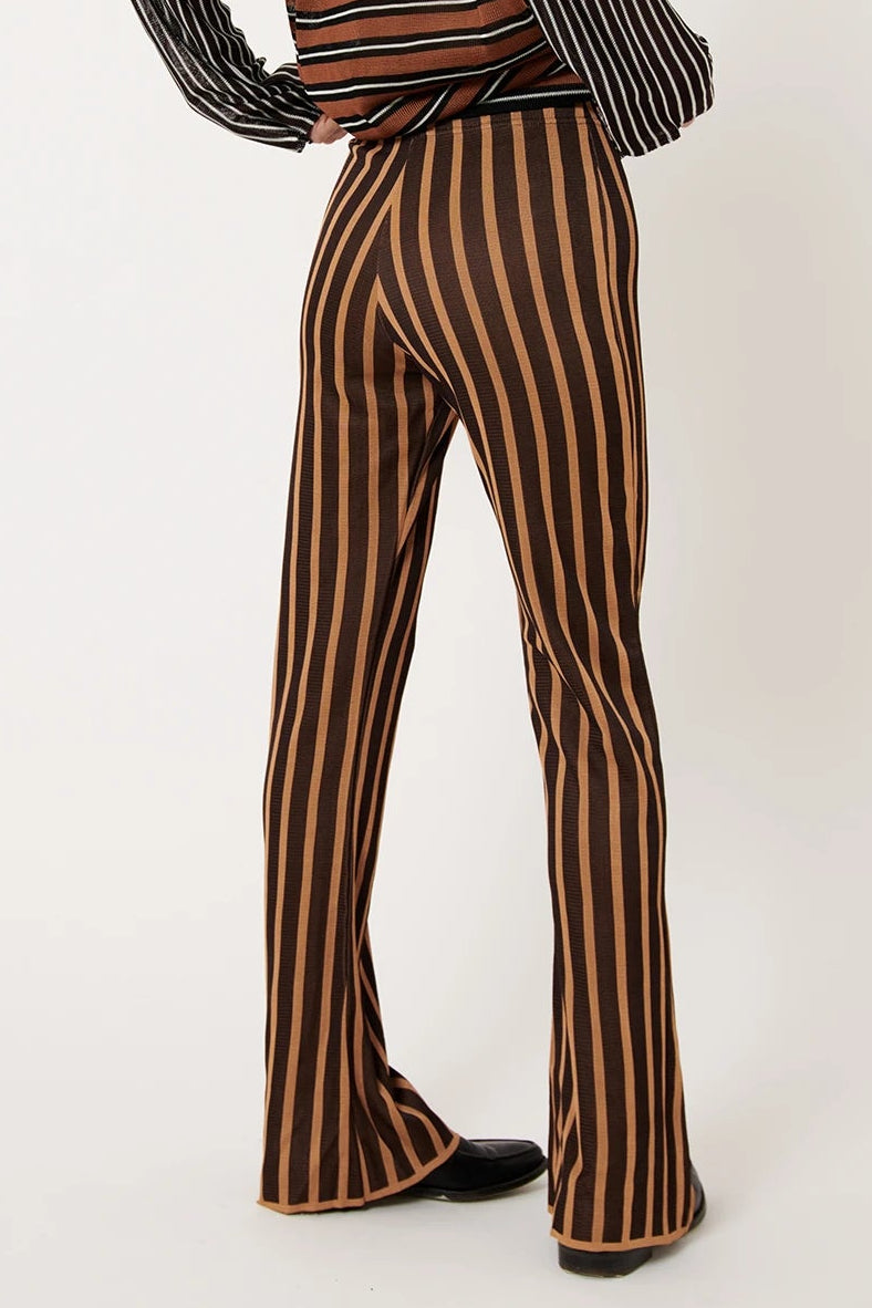 Deda Knitted Pants Striped Moca and Caramello