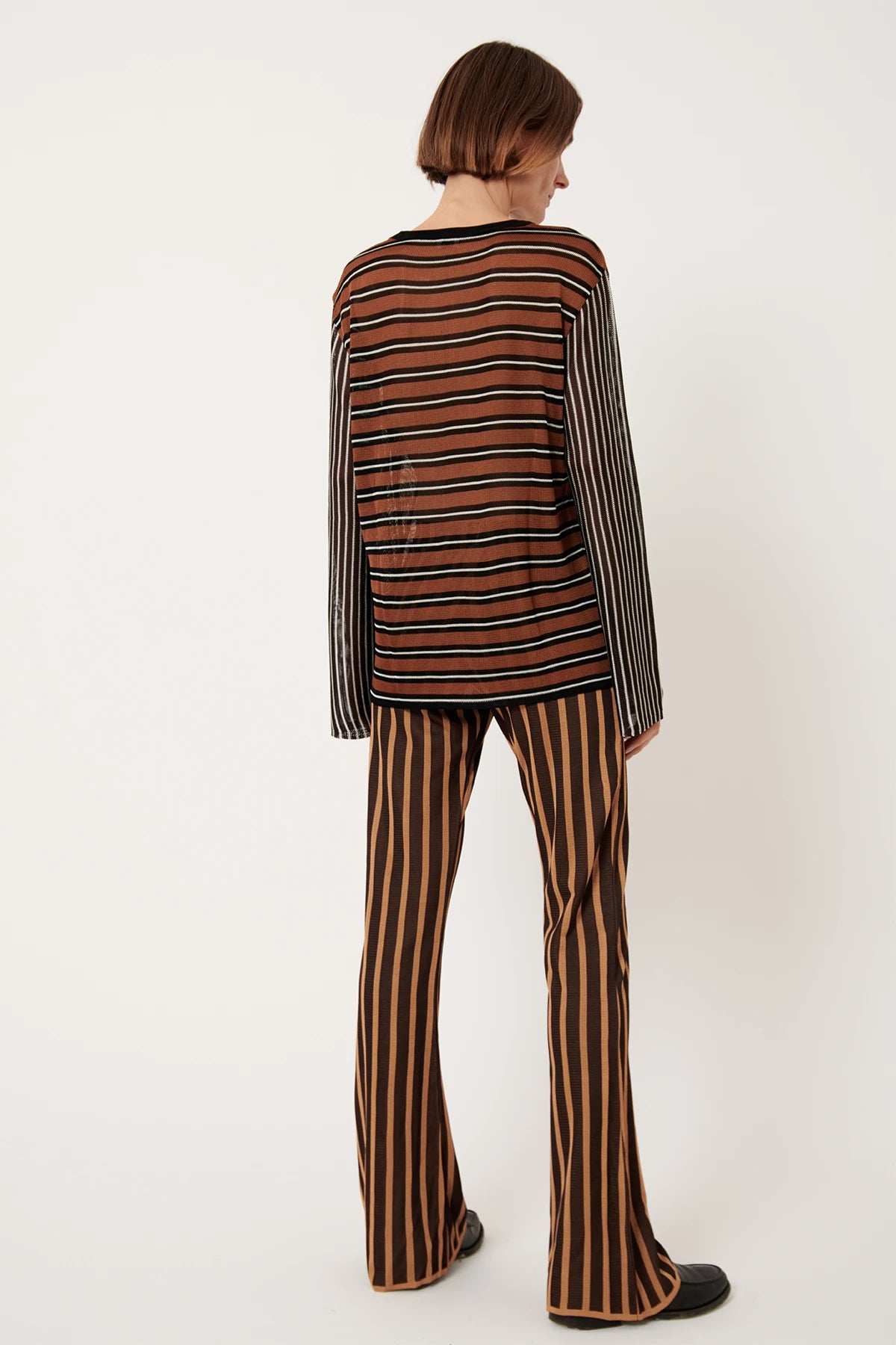 Deda Knitted Pants Striped Moca and Caramello