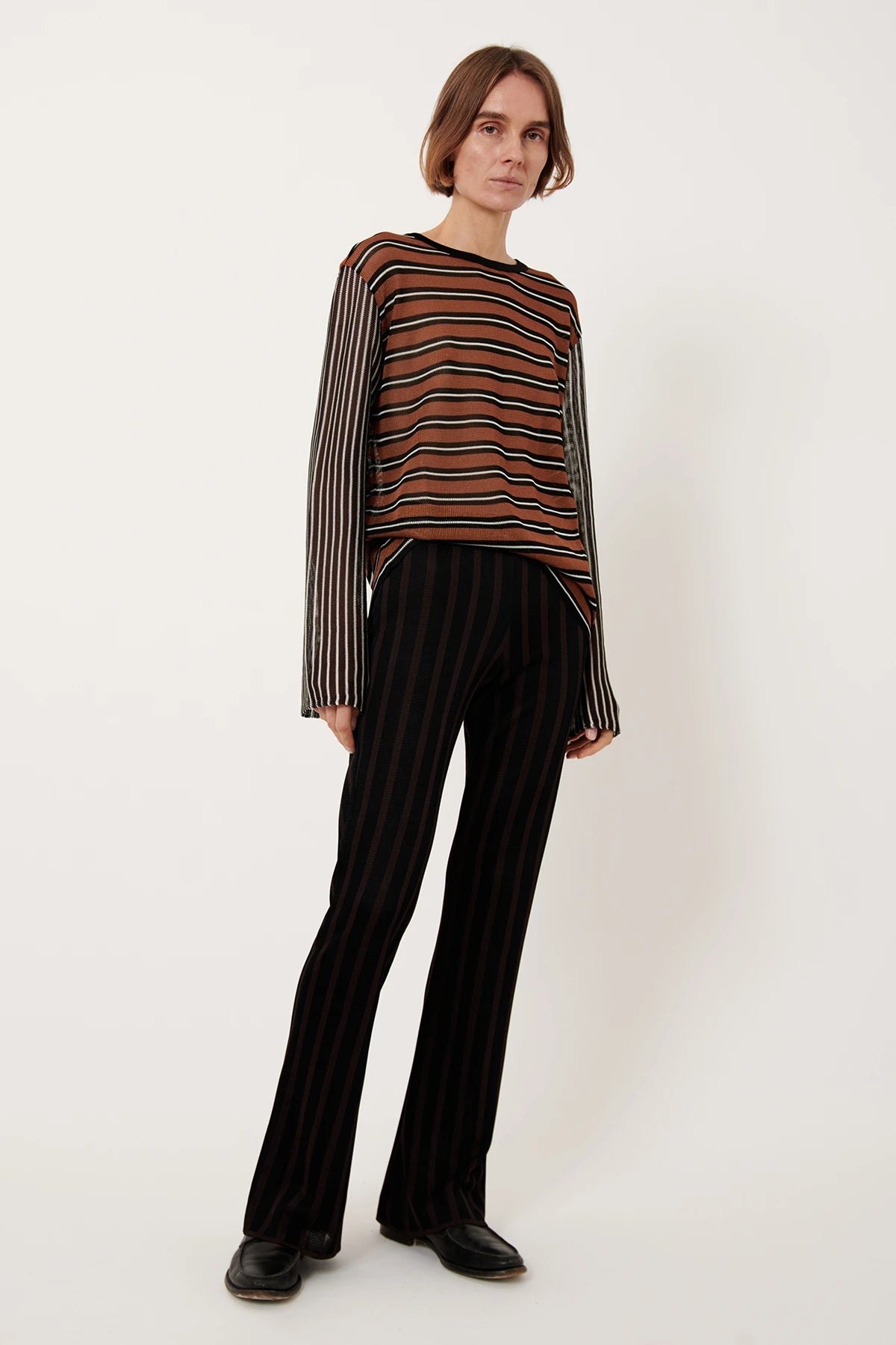 Dino Knitted Top Striped Cappuccino